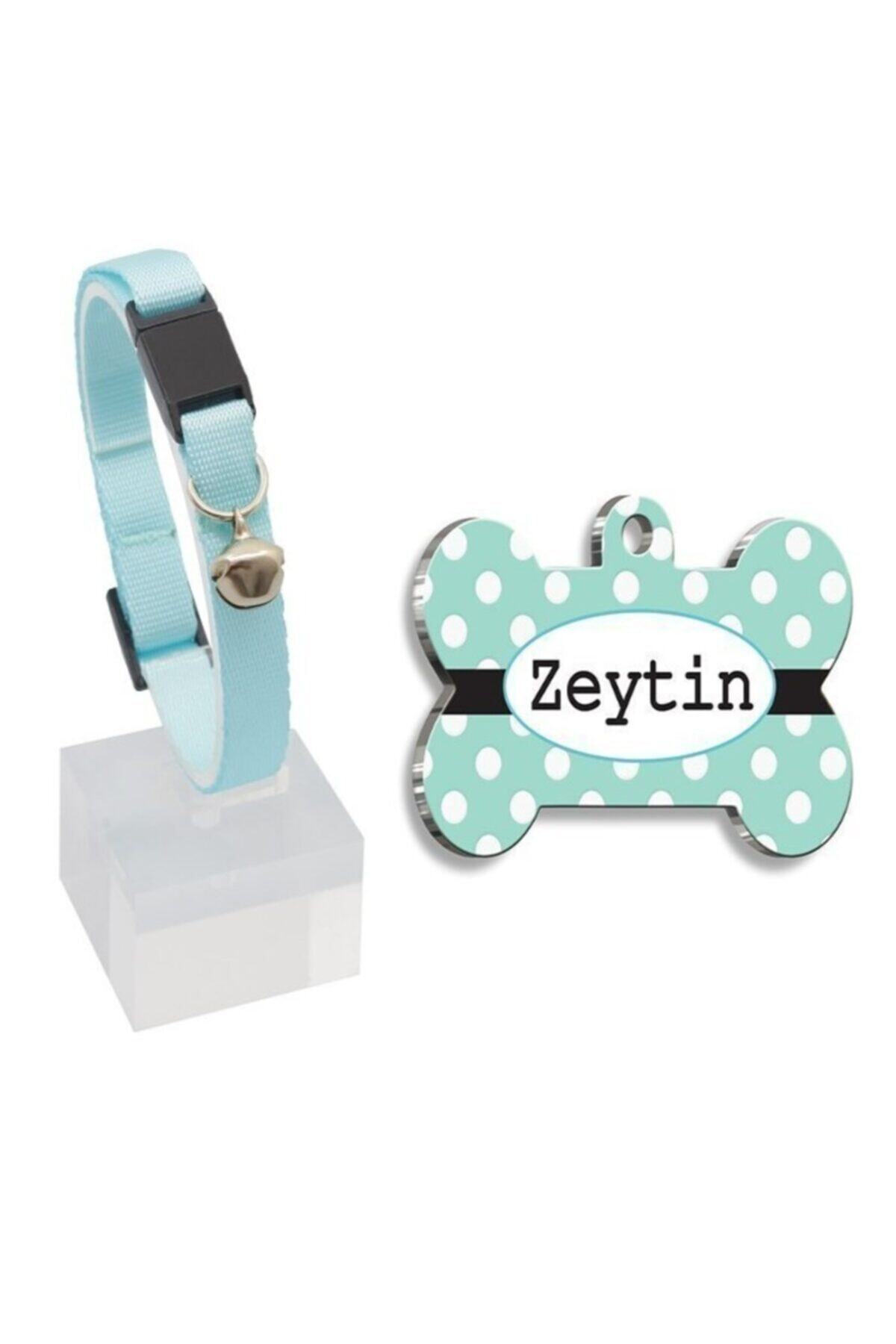 Thepassage Puantiyeli Şeritli Kedi Köpek Künyesi Ve Tasması (22-30 Cm)
