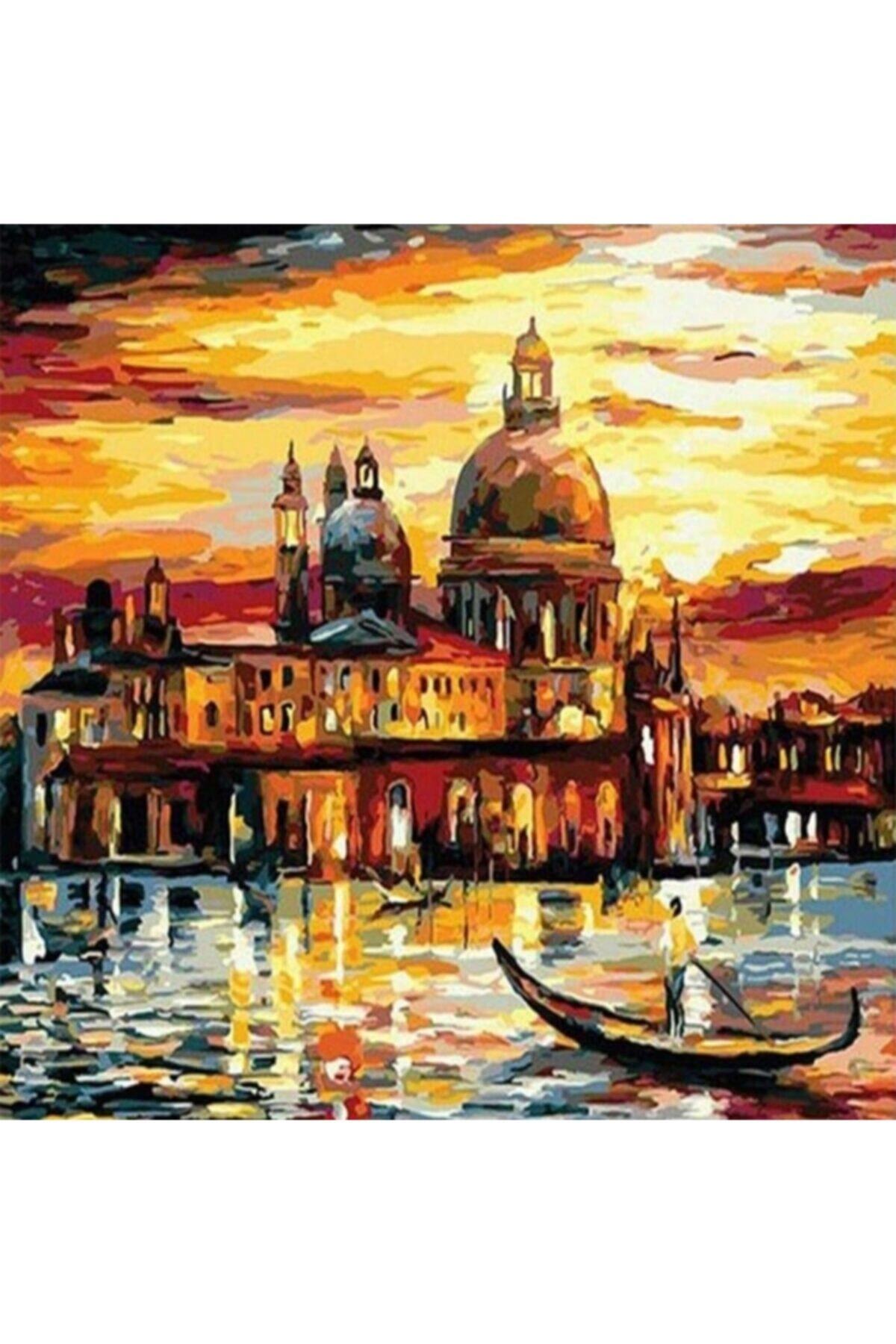 Fupe Shop Yelkenli Dolunaya Doğru Sayılarla Boyama Seti Kasnaklı 90 X 110 Cm