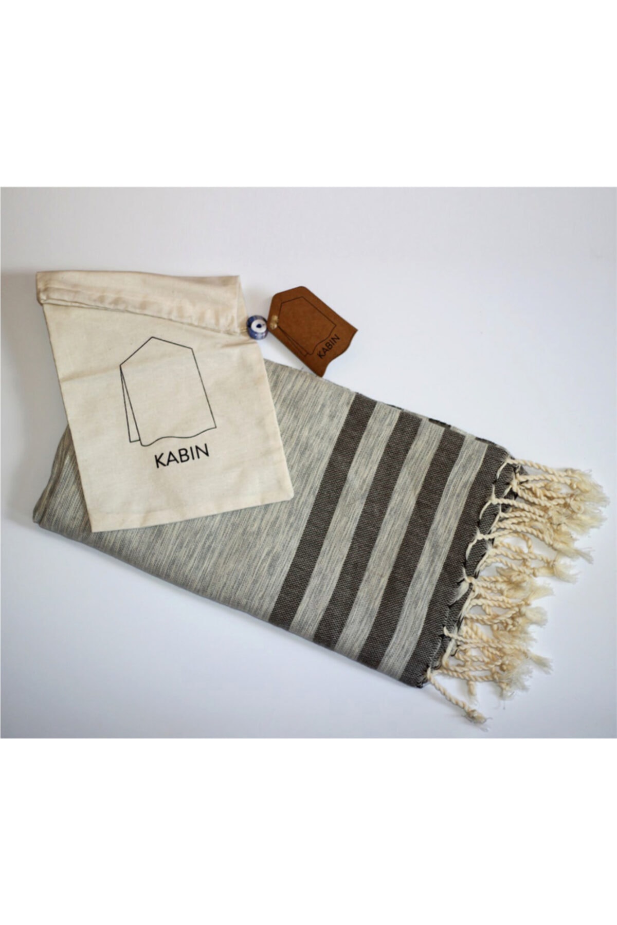 KABIN Organik Pamuklu Püsküllü Peştamal 90x170cm