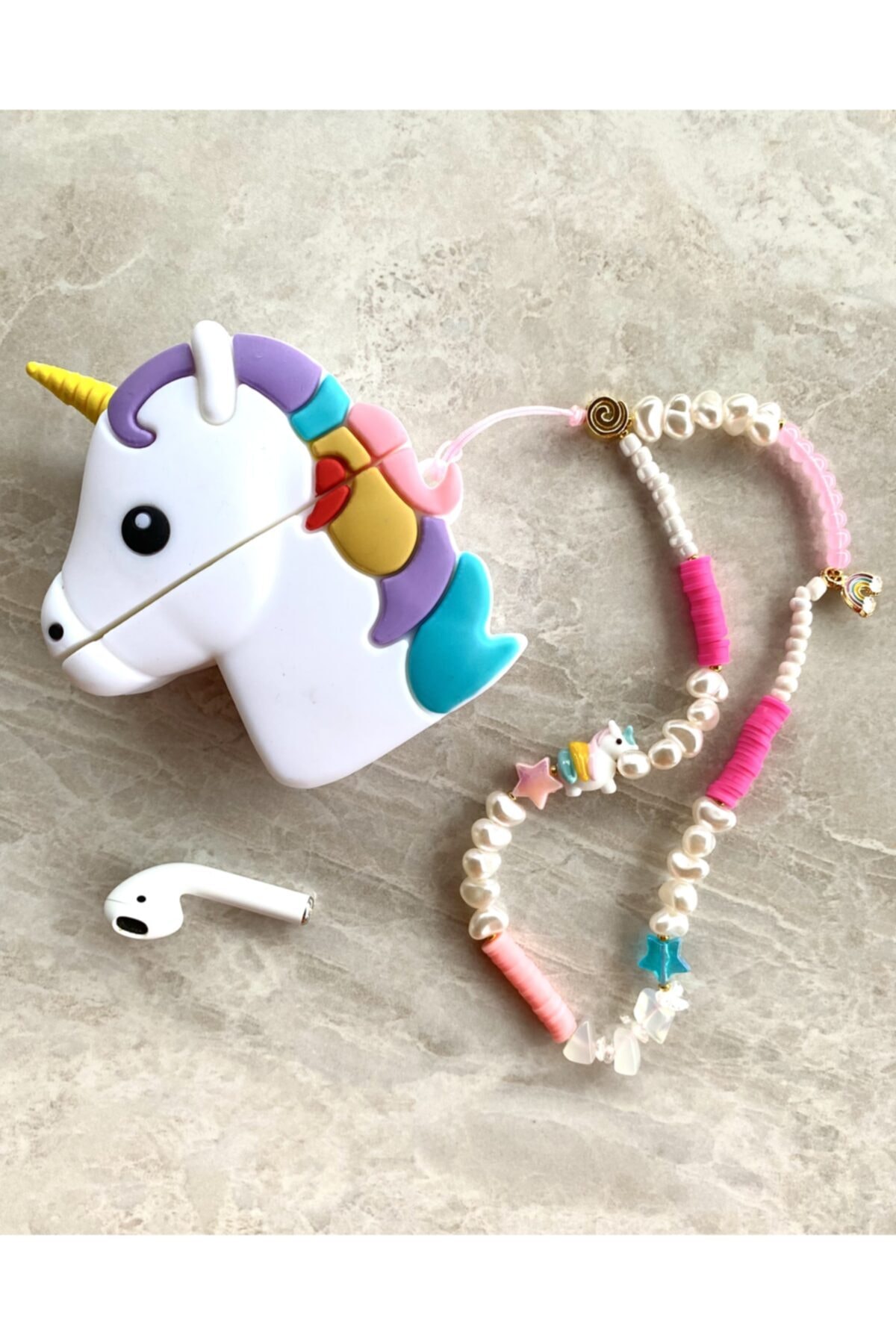 Tiny Beads Design Unicorn 1/2.nesil Kulaklık Kılıfı Ve Askı
