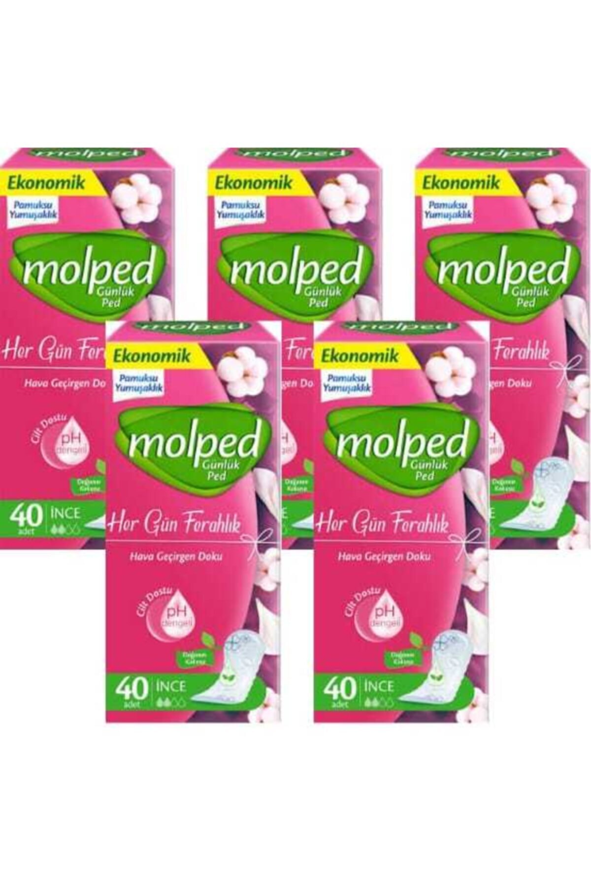 Molped Günlük Ped Economic Paket 40+40+40+40+40