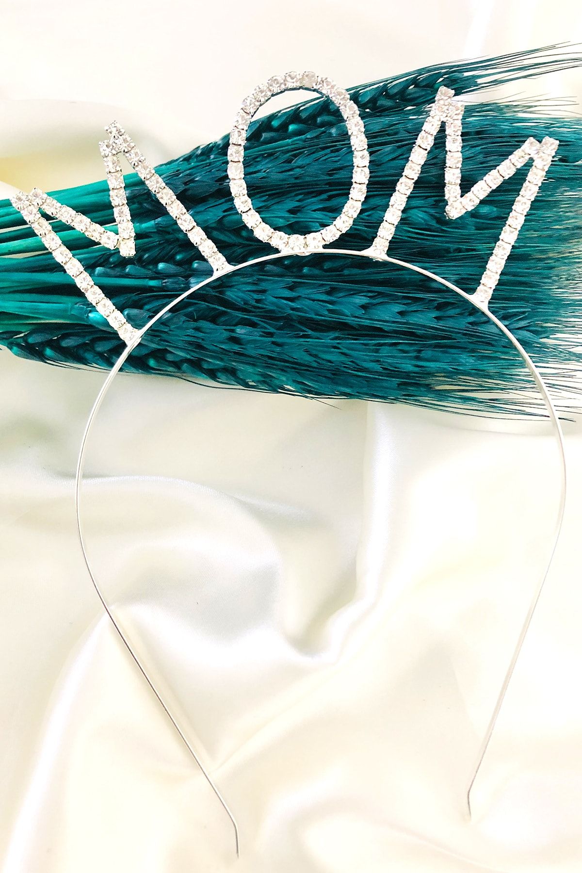 SECAR Mom Yazılı Kristal Babyshower Anne Tacı