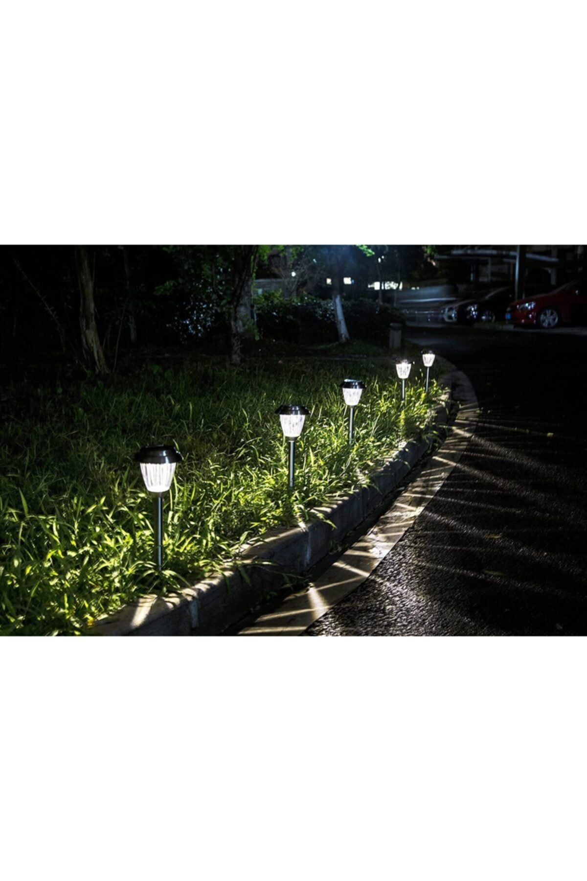 İnançStore Büyük Boy Metal Gövdeli Güneş Enerjili Solar Bahçe Lambası 8 Li Set