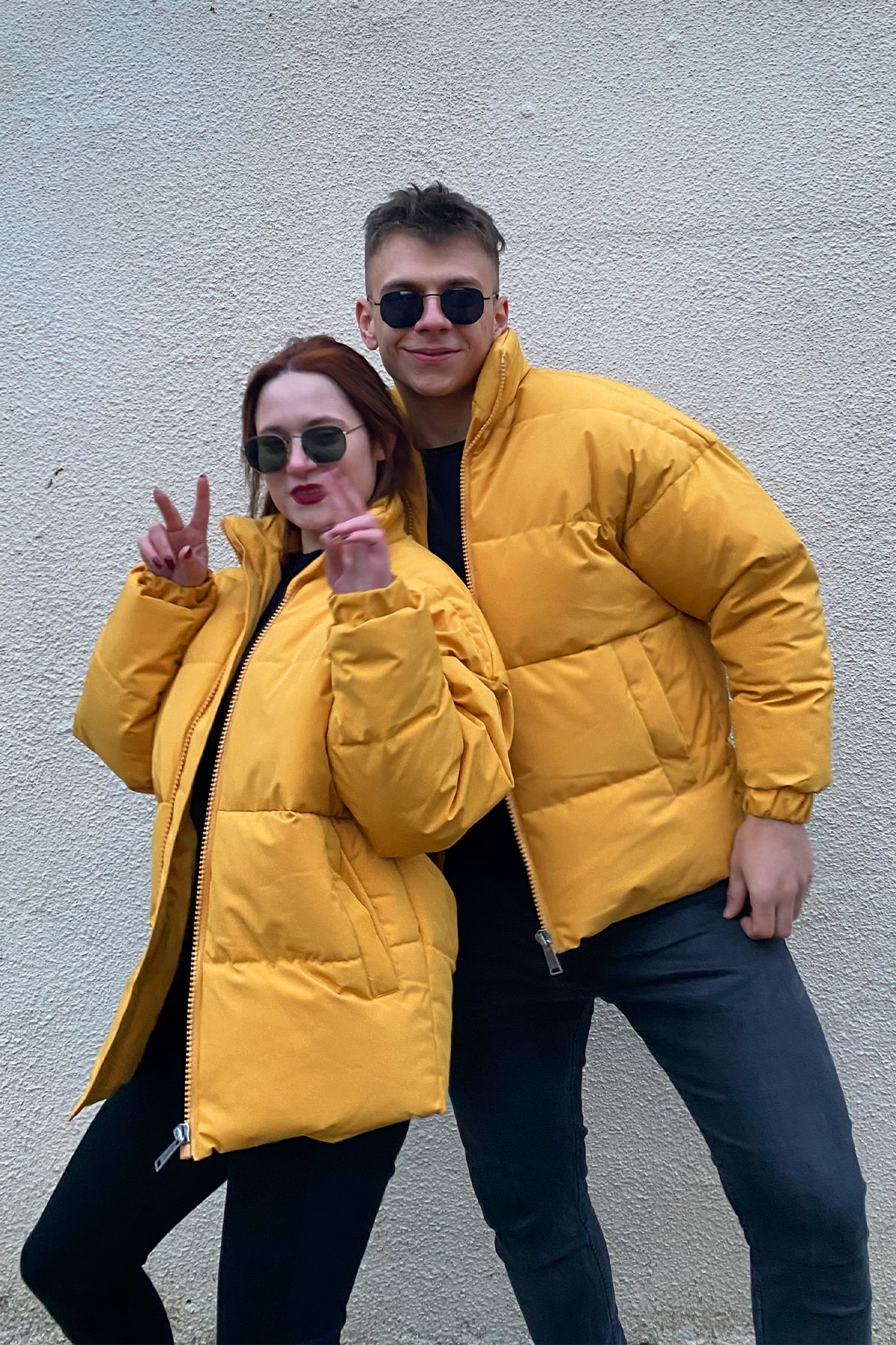 PUMP BUTİK Unisex Sarı Oversize Puffer Şişme Mont