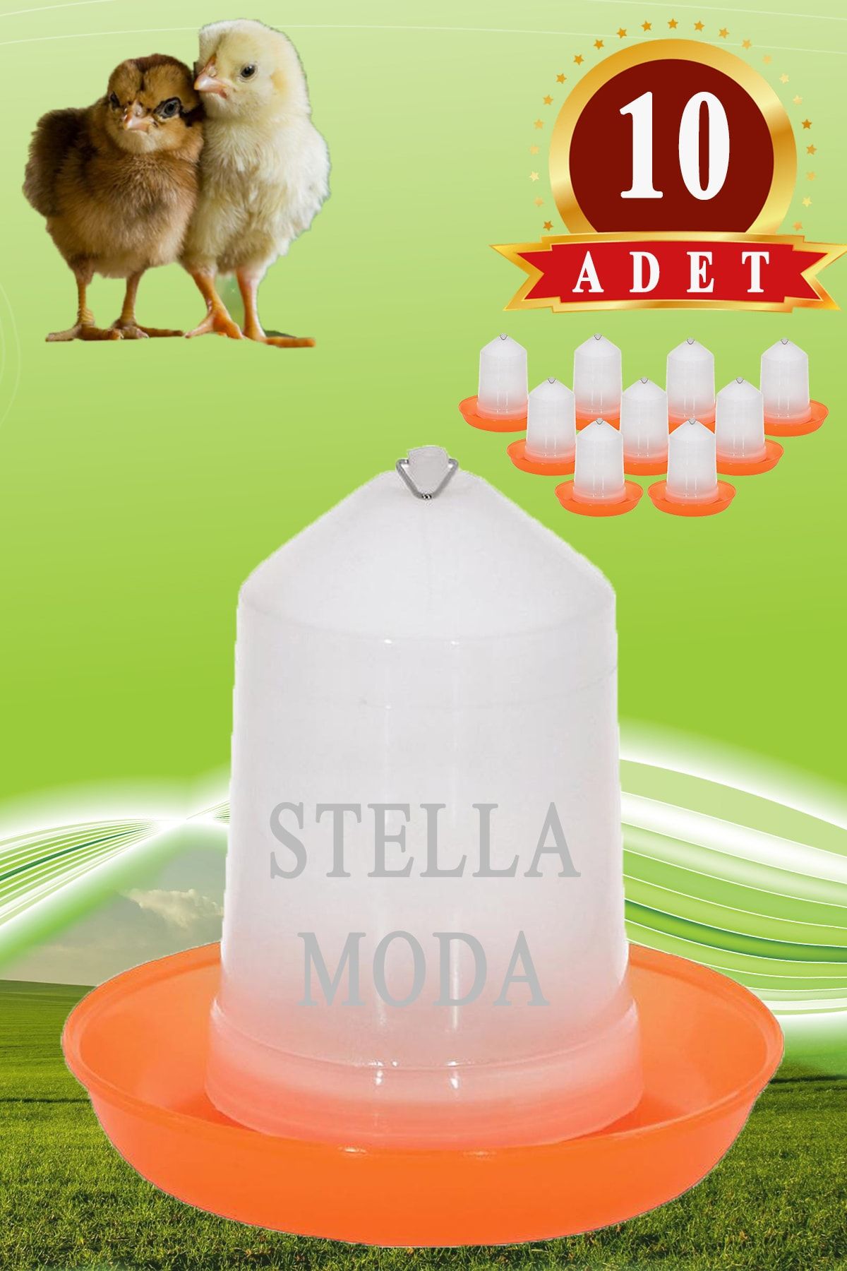 STELLA MODA Civciv Yemliği Askılı Yemlik 750 Gram 10 Adet Güvercin Yavru Kumru Hindi Palazı Salma Kümes Ekipmanı