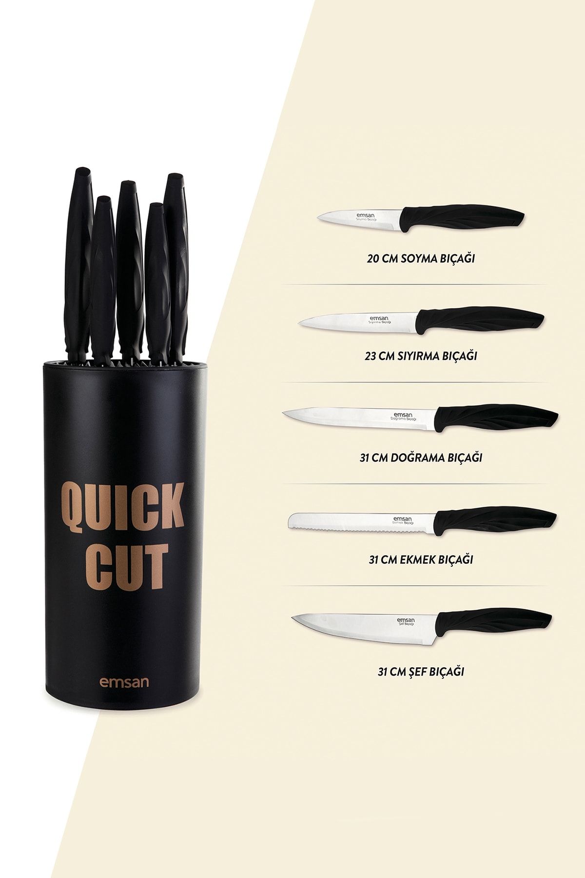 Emsan Quick Cut 6 Parça Bıçak Seti