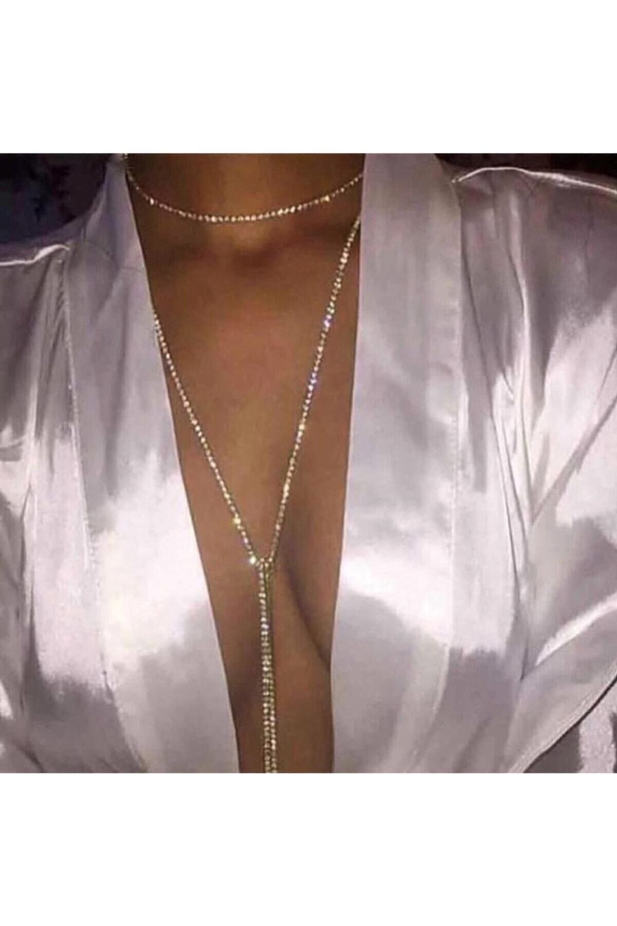 pop up store Dolama Görünümlü Kristal Taş Kolye