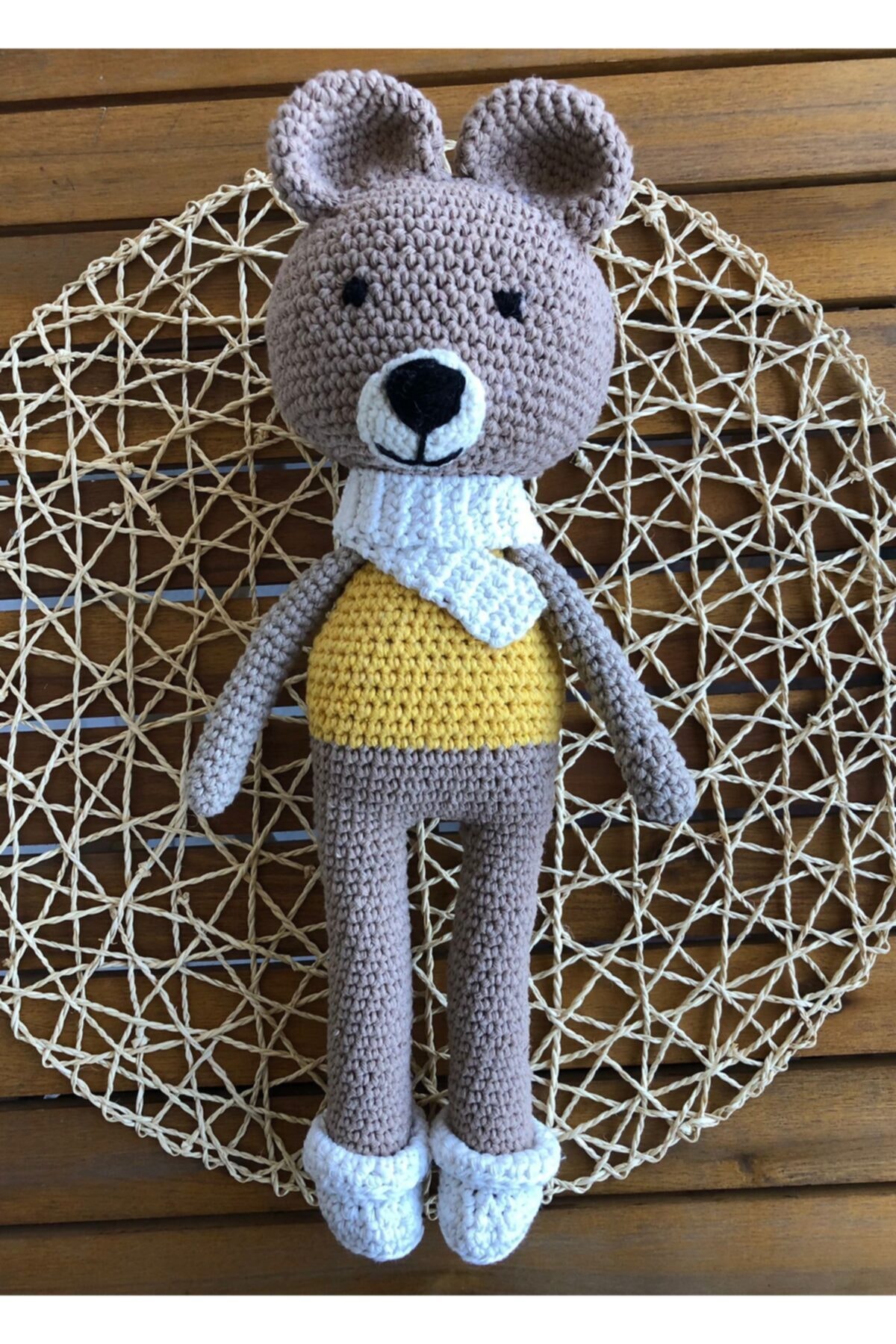 EYLÜL BUTİK VE TAKI Uyku Arkadaşı Amigurumi Organik Örgü Ayı Oyuncak