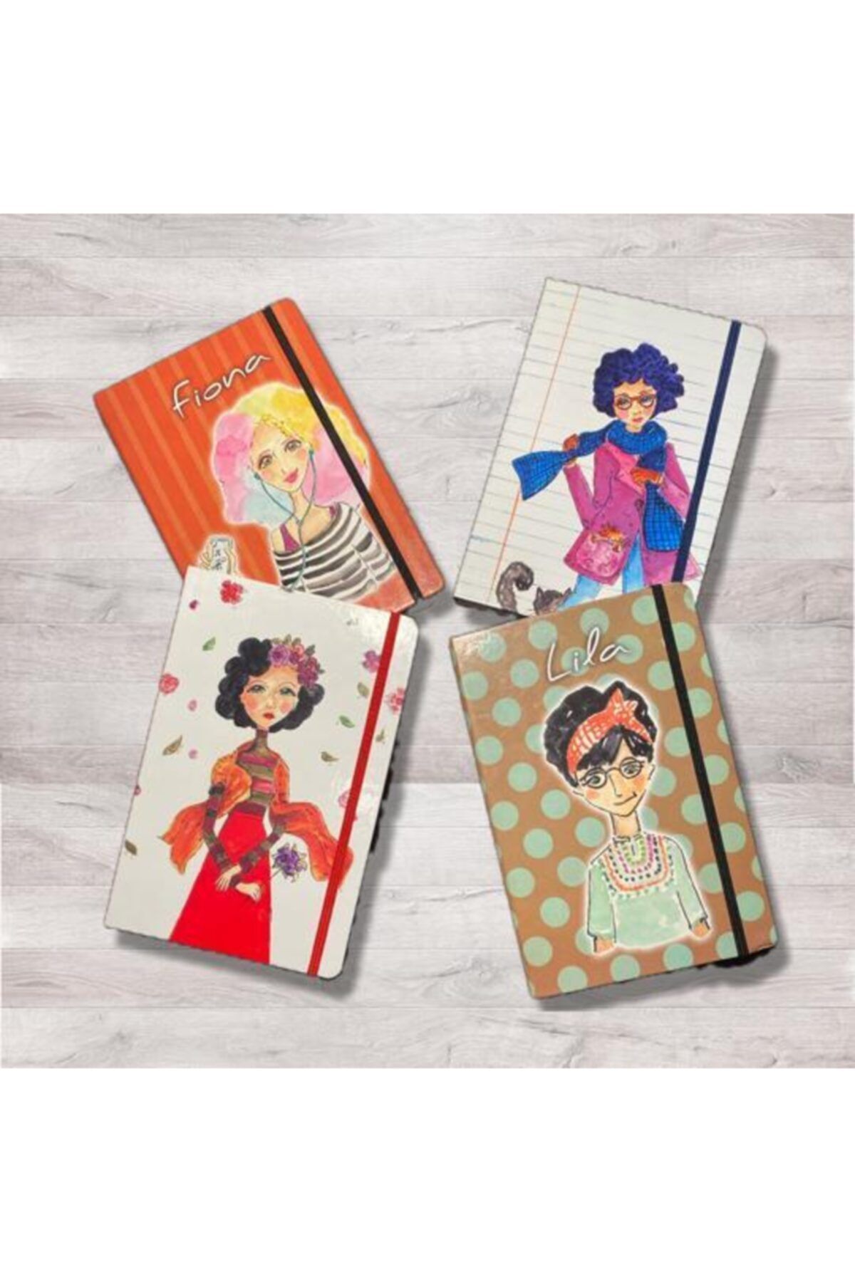 Sonart Özel Tasarım 4 'lü Kalın Kapaklı 14x21 Cm Ebatlı Defter