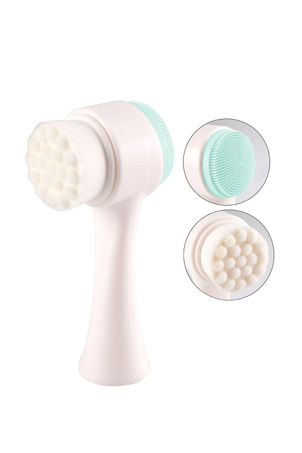 NEGELSE Çift Taraflı Peeling Arındırıcı Yüz Temizleme Fırçası Silikon Masaj Yüz Yıkama
