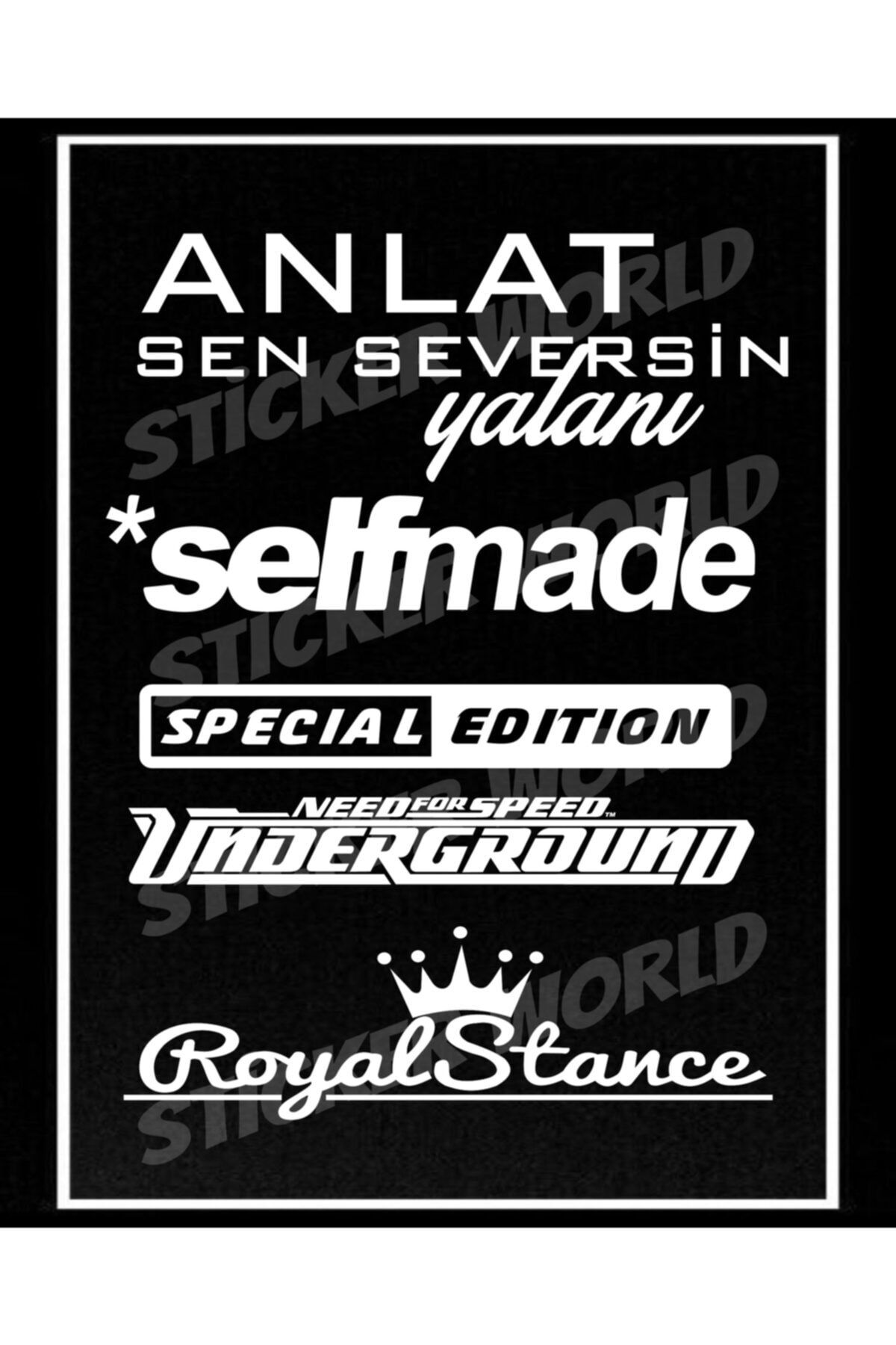 Sticker World Arka Cam Sticker Seti 20x33 Cm Beyaz