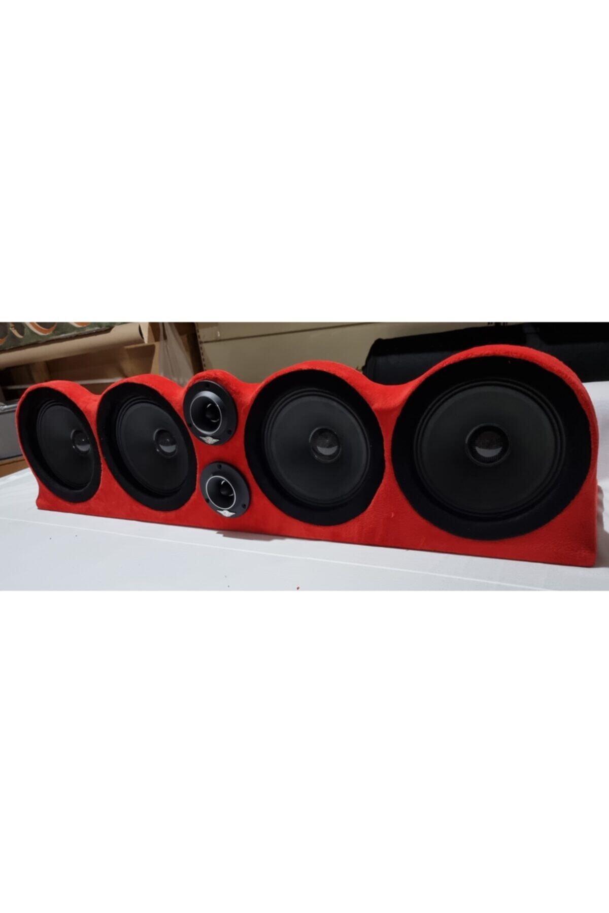 AKGÖZ Ünüversal Kırmızı Dik Pandizot 4x16cm 2x10cm Tweeter Yeri Çerçevli