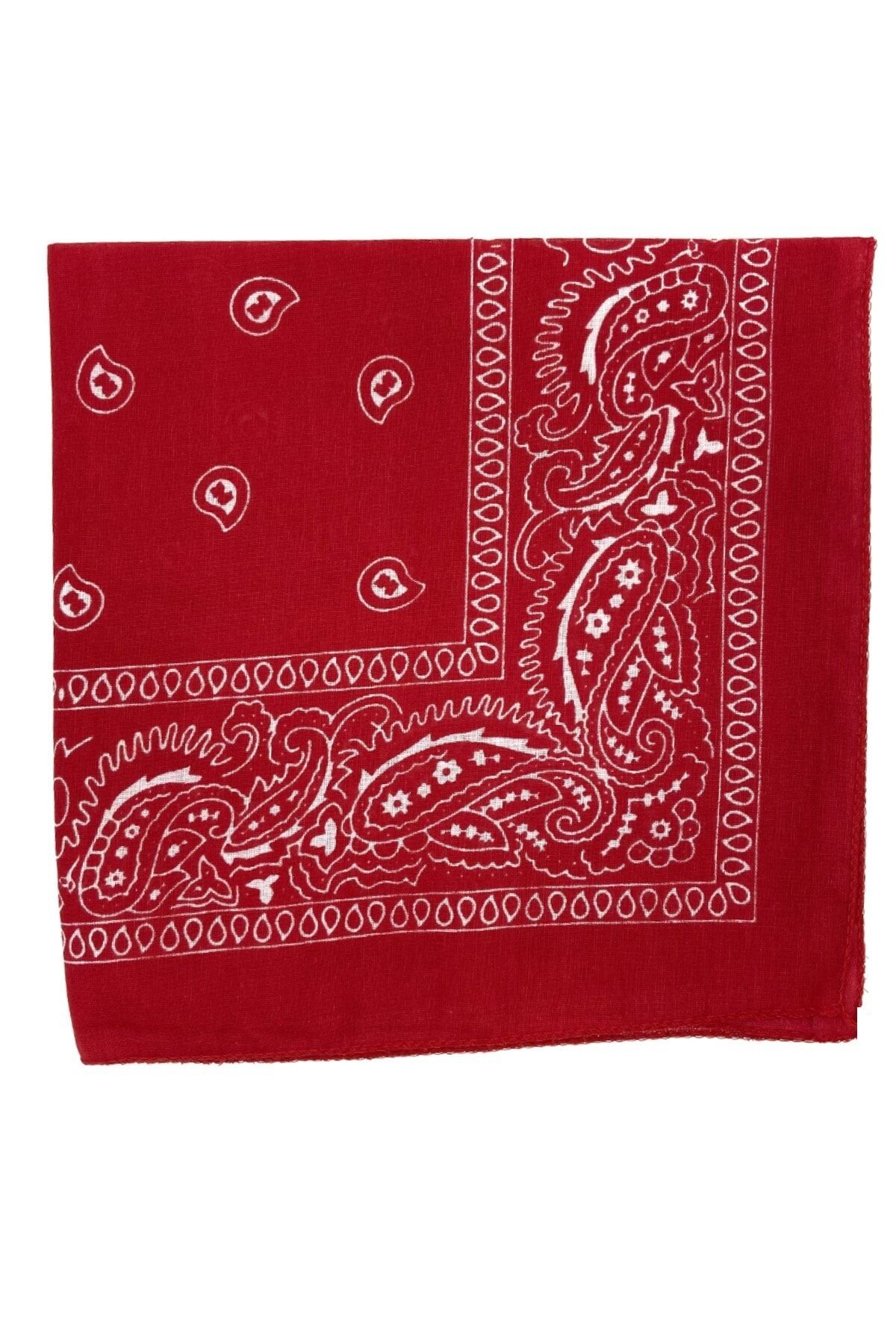 Sekhment Unisex Etnik Desenli Bandana Kırmızı