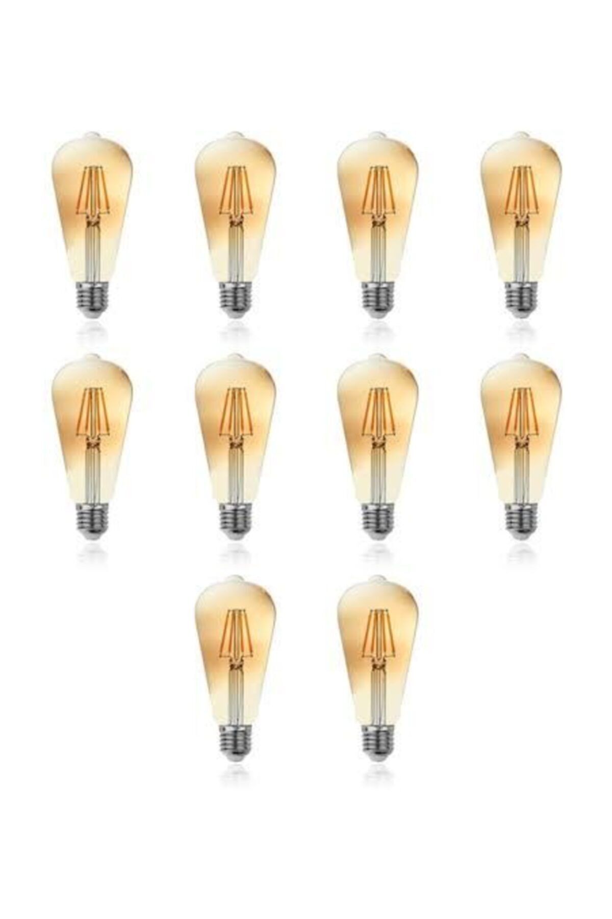 EDİSON 4w Rustik Led Ampul 10 lu Dekoratif Vintage Retro Amber Renk