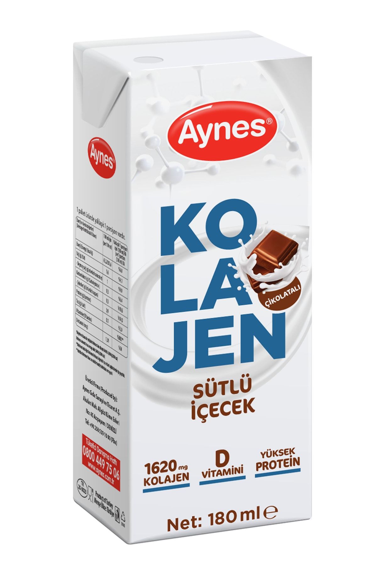 Aynes Kolajen Süt 180 ml Çik. 1 Koli 27 Adet
