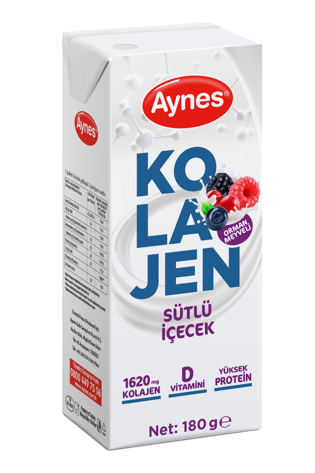 Aynes Kolajen Süt 180 ml Orman. 1 Koli 27 Adet