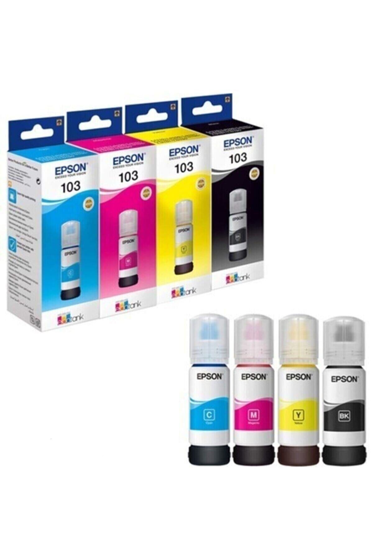 EPSON 103 Ecotank L5290 Siyah Ve Renkli Orjinal Mürekkep kartuş Takımı 65ml.*4