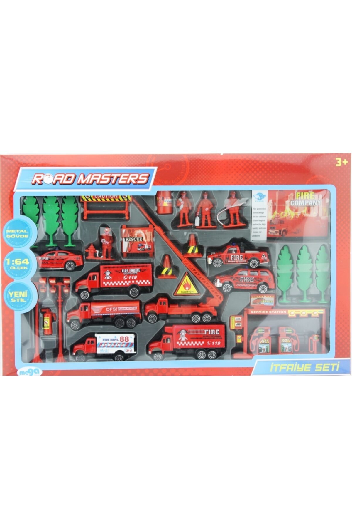 MEGA Küçük Araçlı Metal İtfaiye Seti