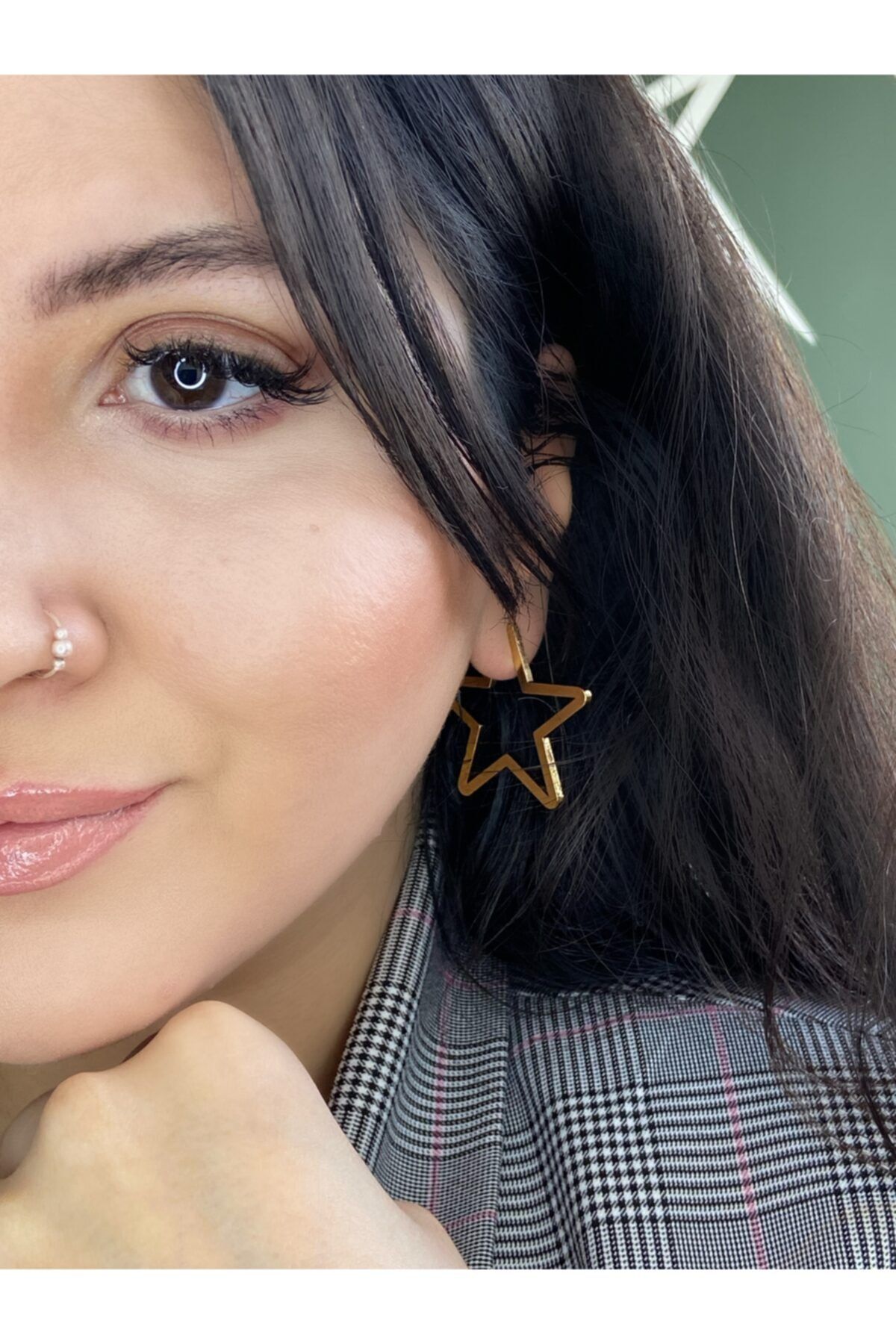 TAROVİNE JEWELRY Küçük Yıldız Gold Altın Kaplama Küpe