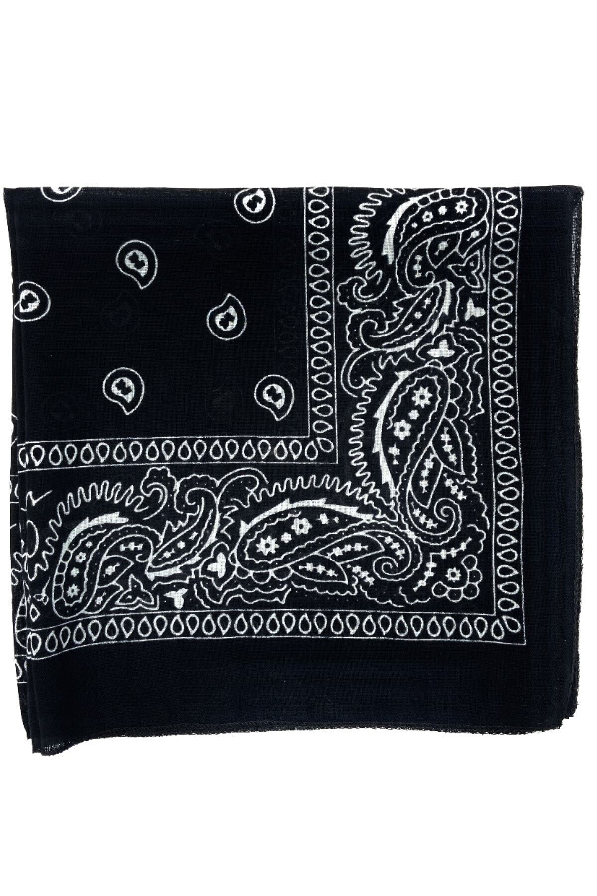 Sekhment Unisex Etnik Desenli Bandana Siyah