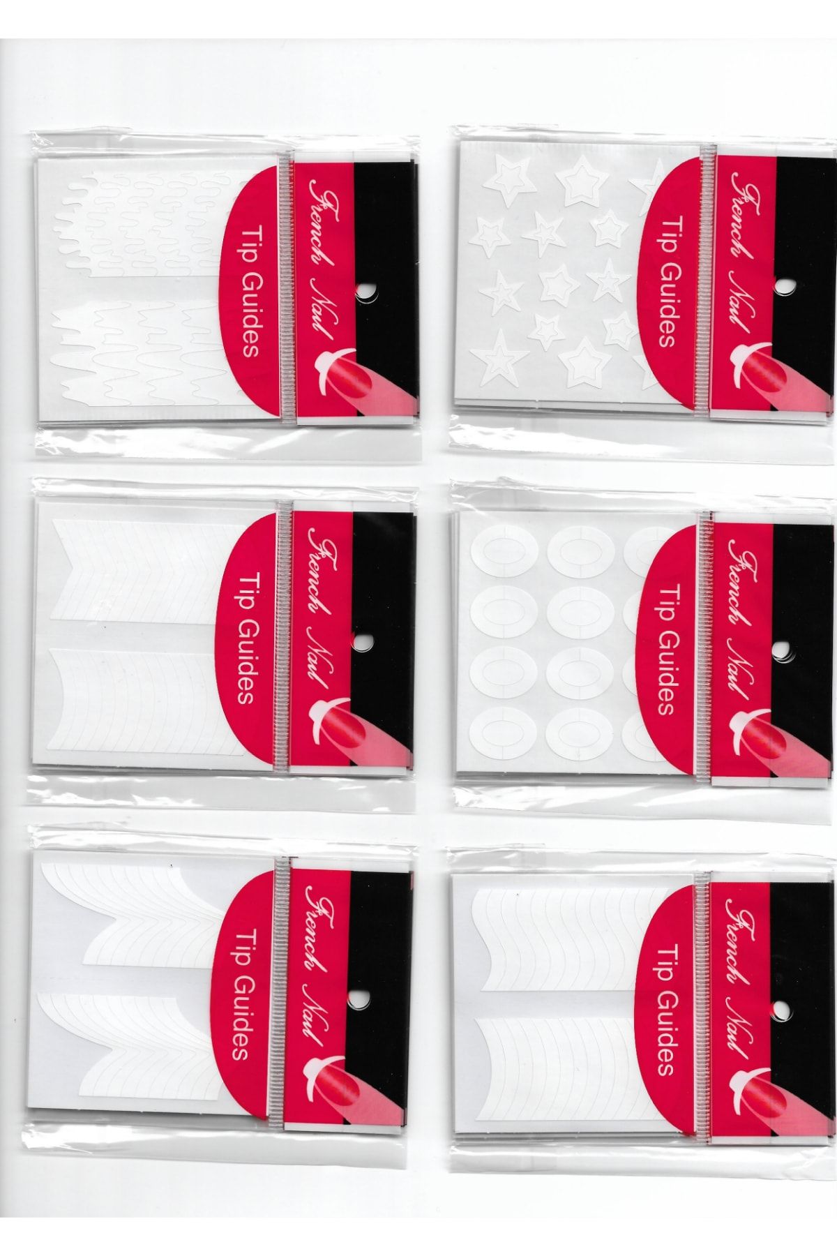 BEAUTY BOX COSMETIC 6 Adet 6 Çeşit 3. Stil French Tırnak Oje Bandı 5'li Paket