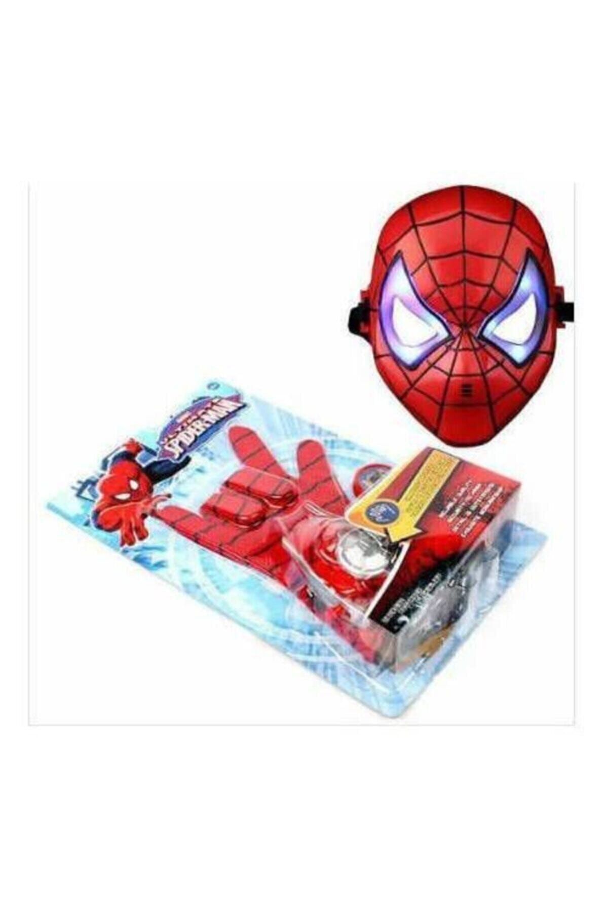 AVENGERS Örümcek Adam Spider Man Işıklı Maske Ve Taso Atan Eldiven