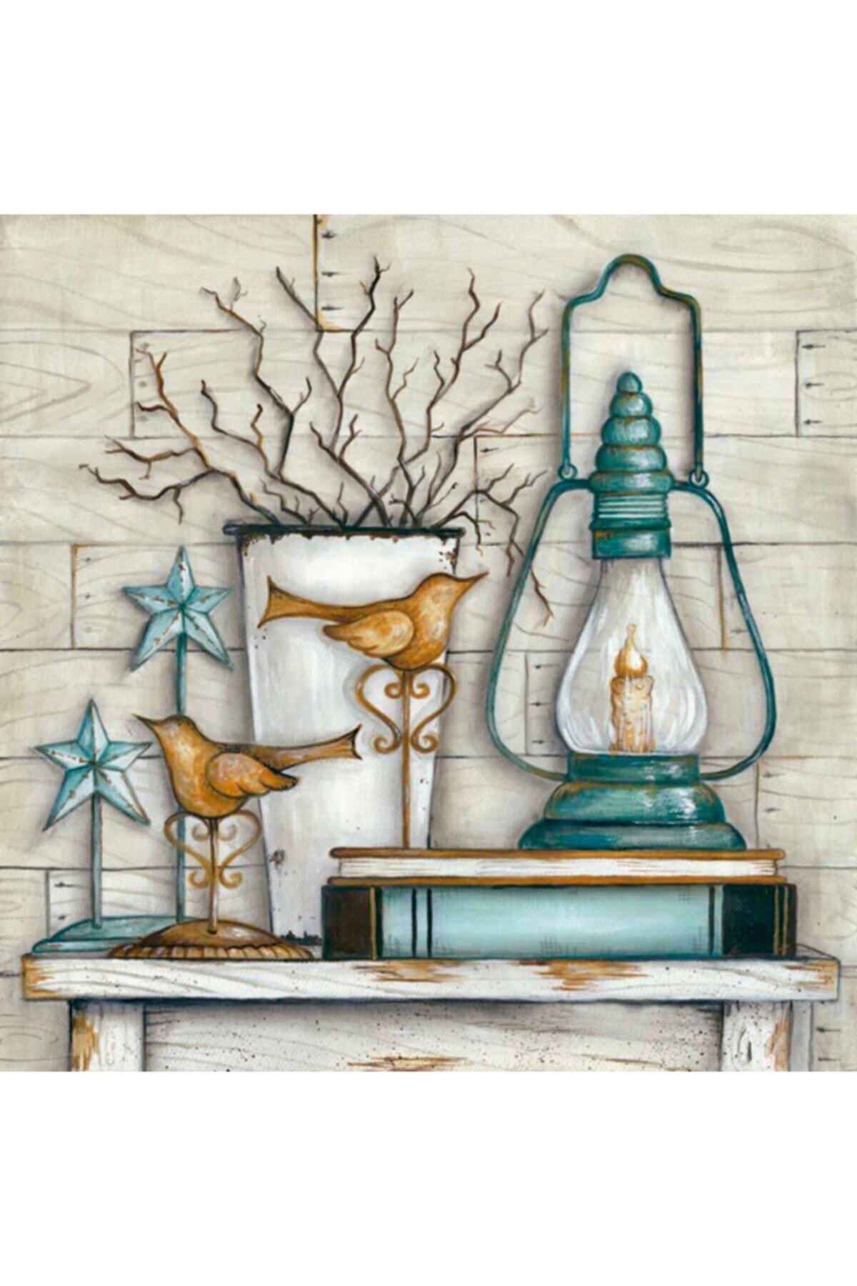Rölyef Sanat Evi Kâğıt Rölyef Poster - Iç Mekan Dekoratif Resimler - 21x21 Cm ( 8 Adet )