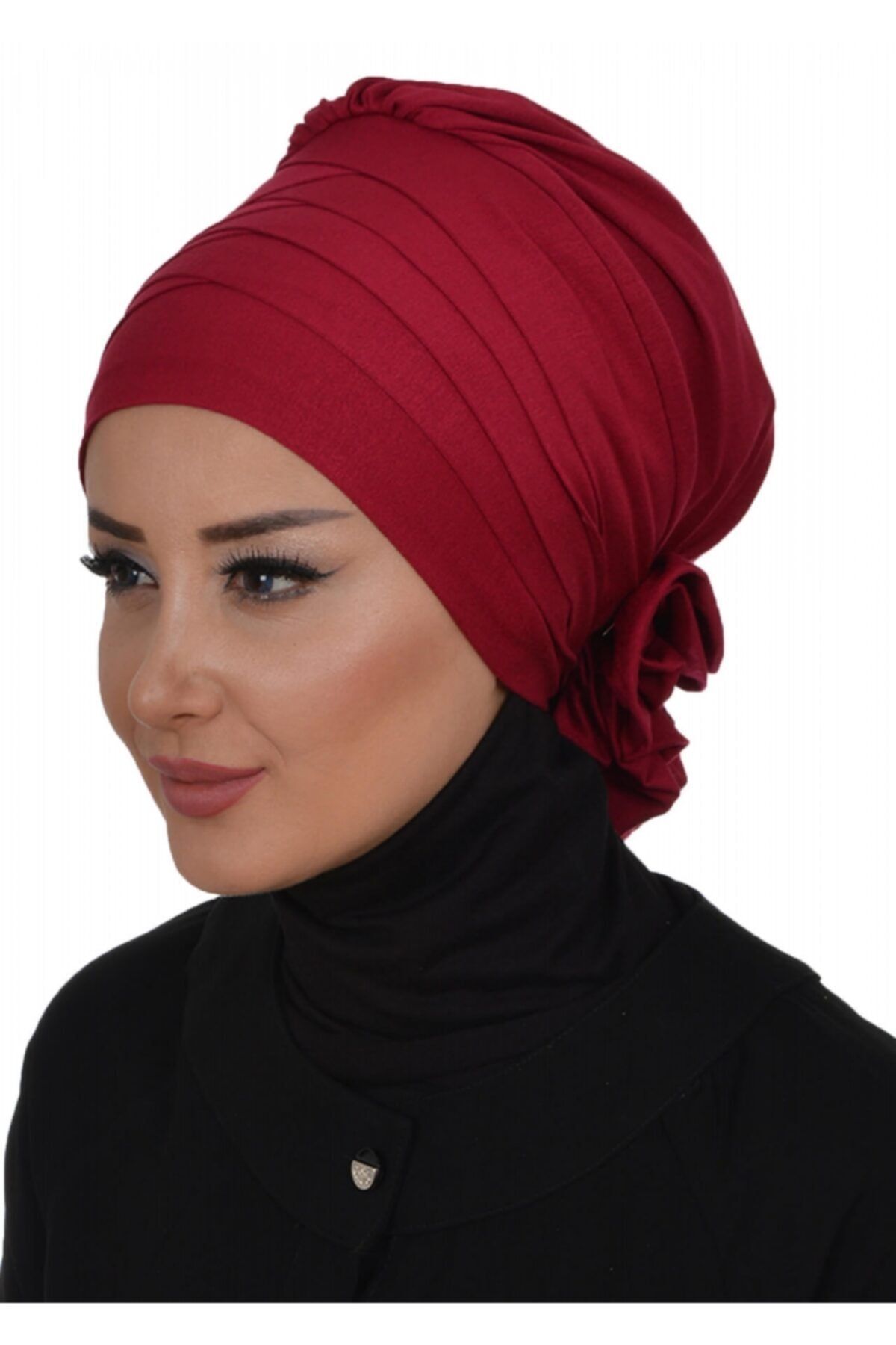 Biriz Moda Çapraz Penye Bone Bordo