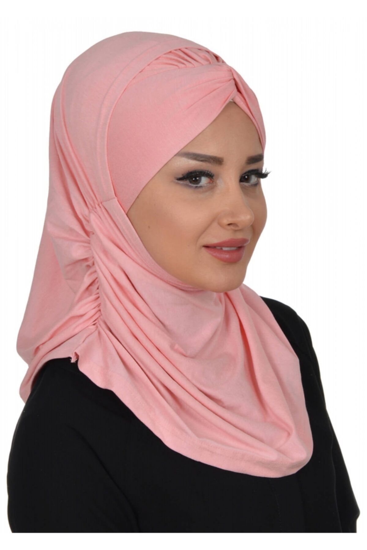 Biriz Moda Penye Bone Fular Set Pudra