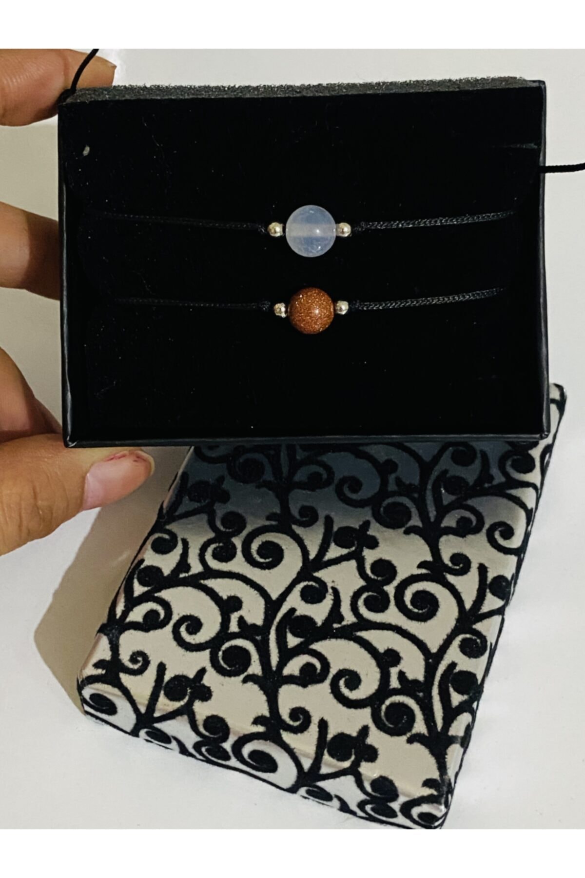 Kshop Yıldız Taşı Ay Taşı Sevgili Çift Bilekliği Doğal Taş Aşk Bileklik