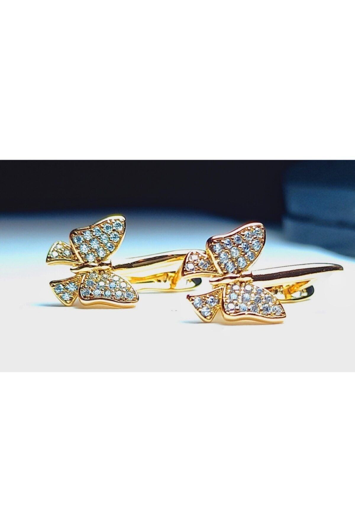 stainless steell Xuping Jewelry Celik Sallantili Zirkon Tasli Kelebek Kupe