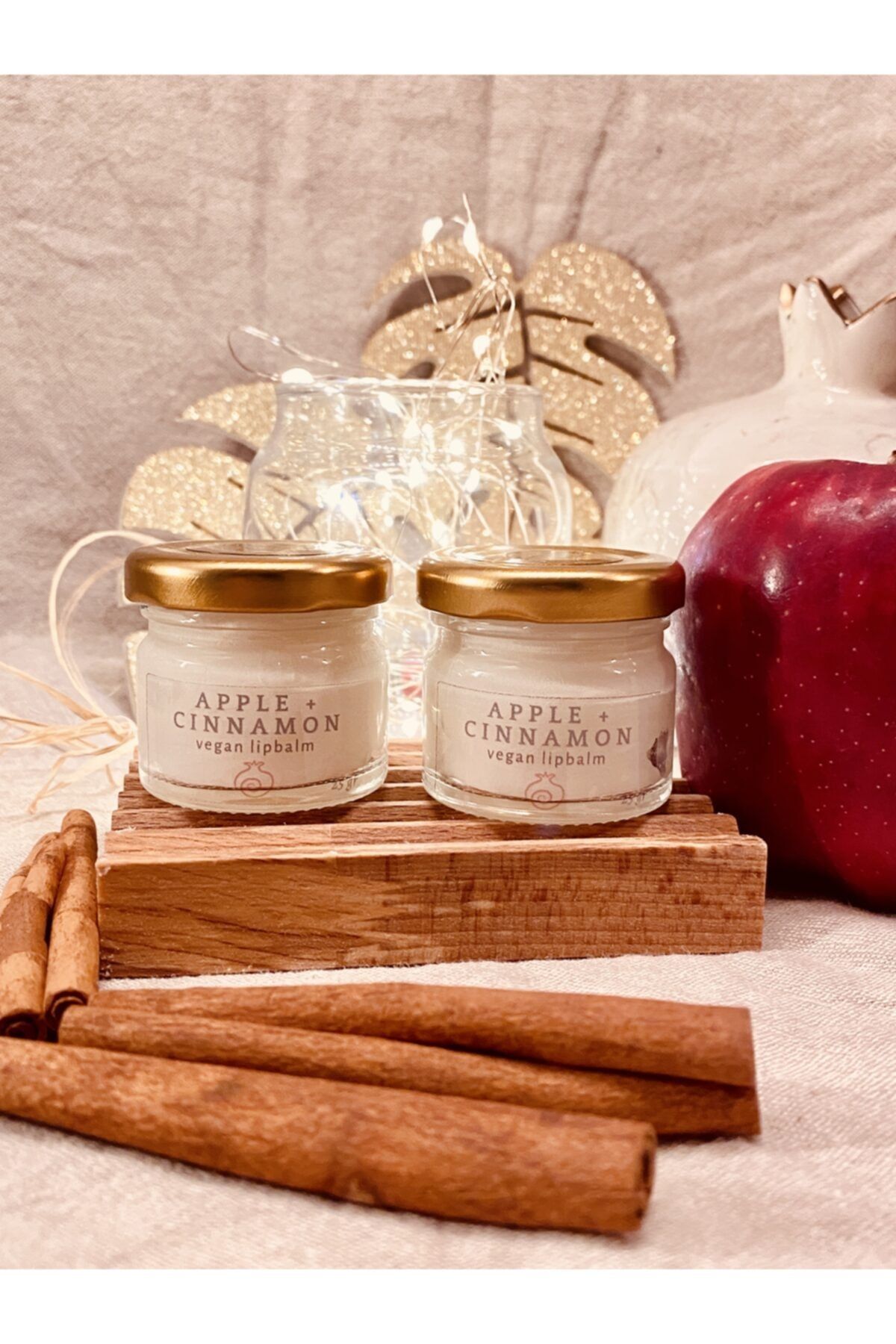 Pom River Organics Set Elma+tarçın Dudak Balmı + Dudak Peeling