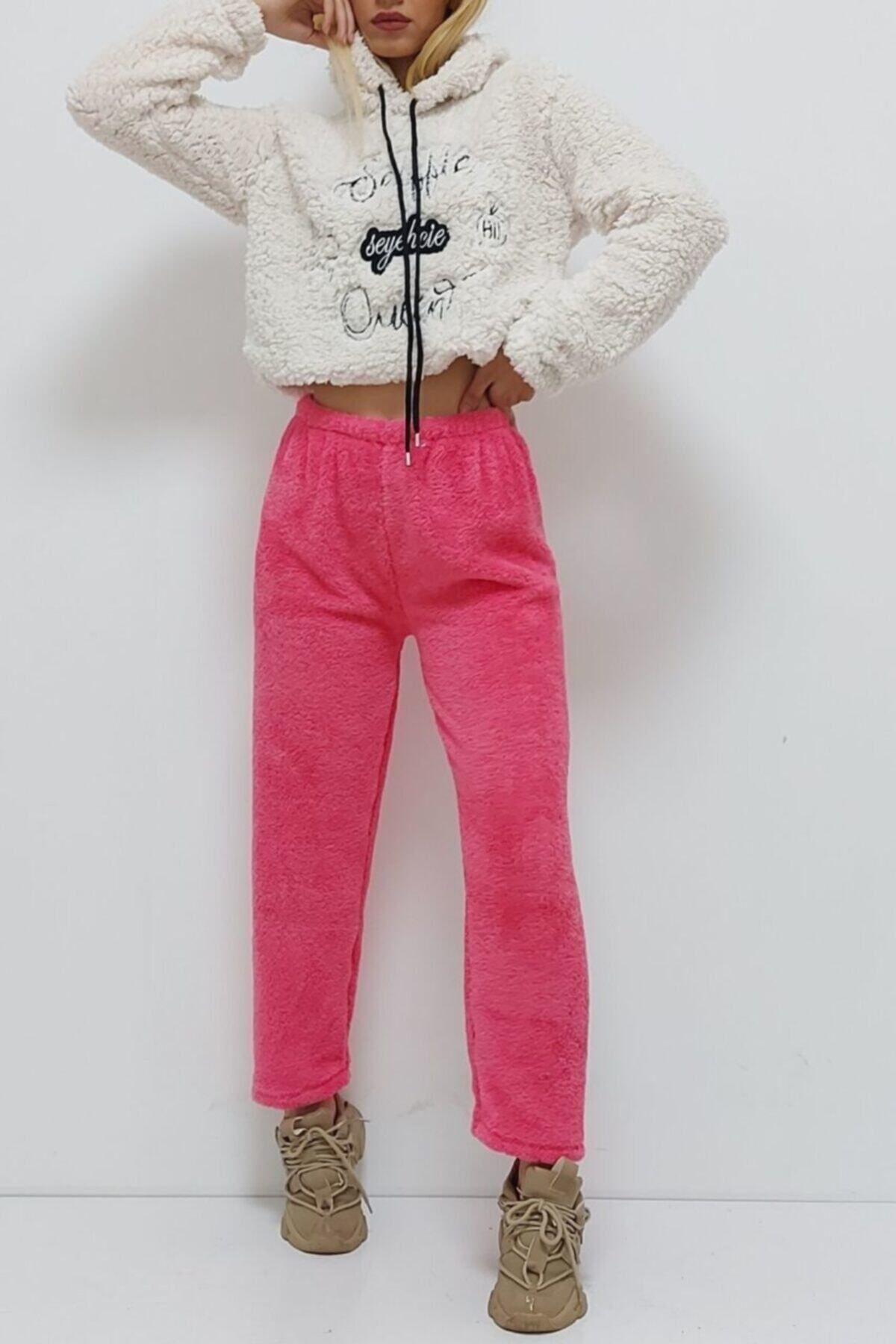 ZAVANSA Peluş Pijama Altı Pembe