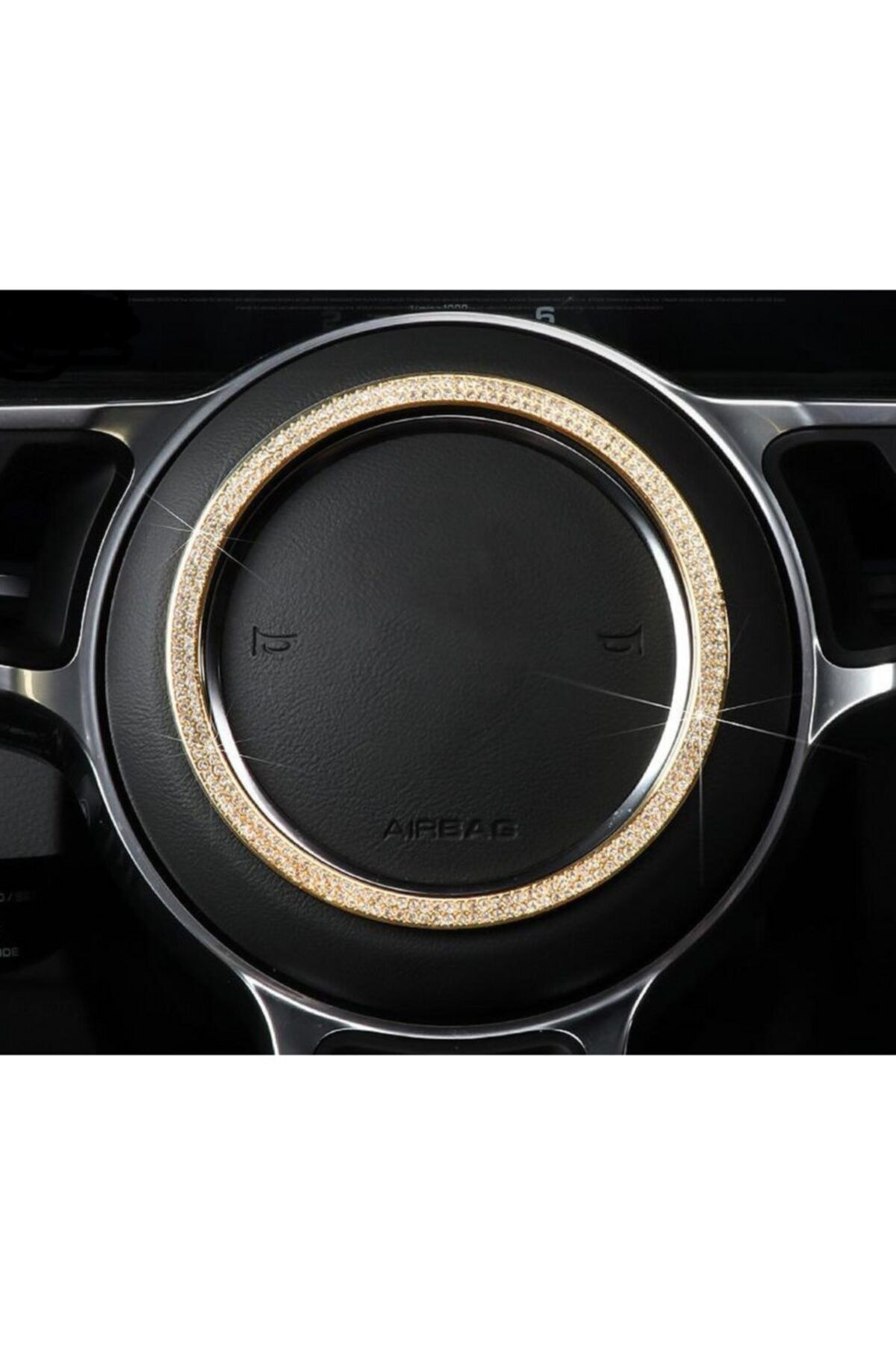 DK Tuning Porsche Direksiyon Logo Kristal Taş Çerçeve Krom Metal