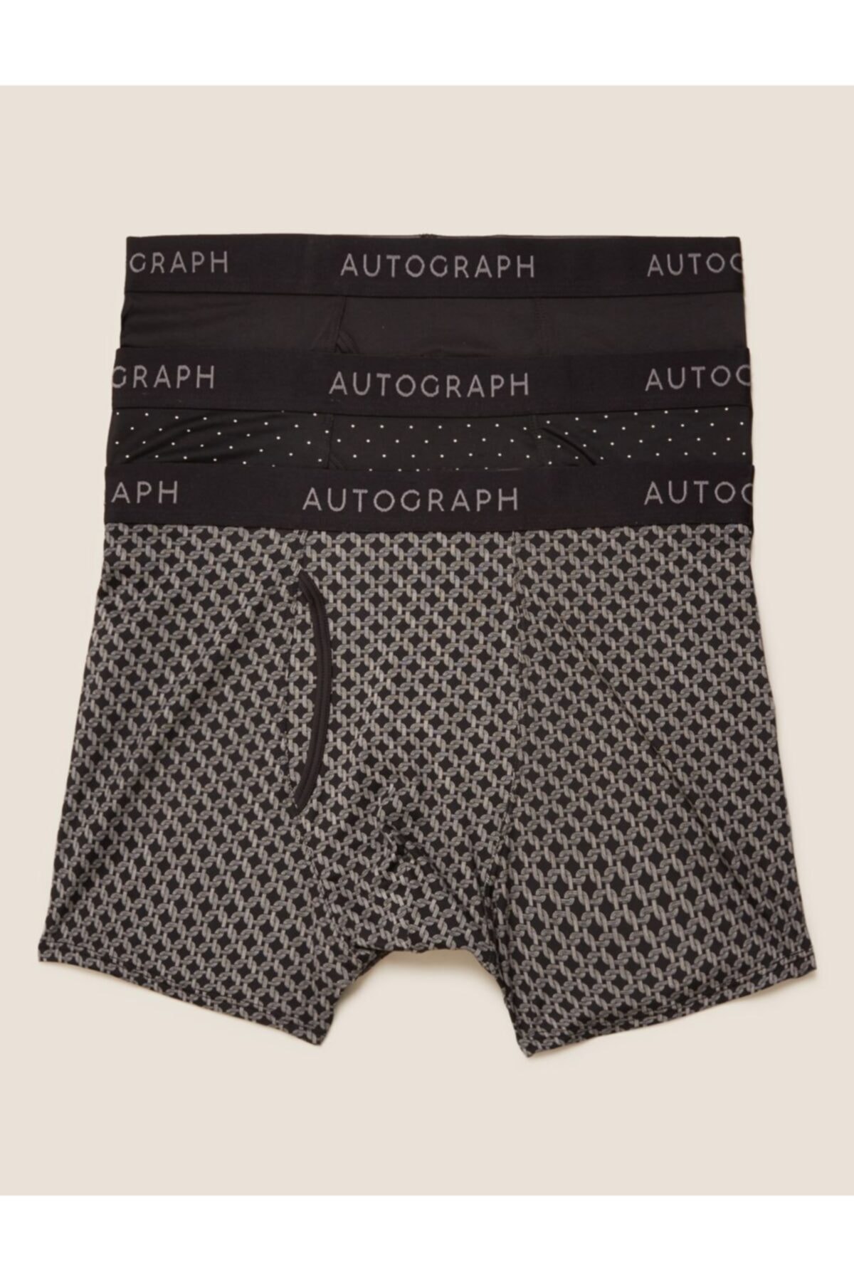 Marks & Spencer 3'lü Desenli Microskin Trunk Seti