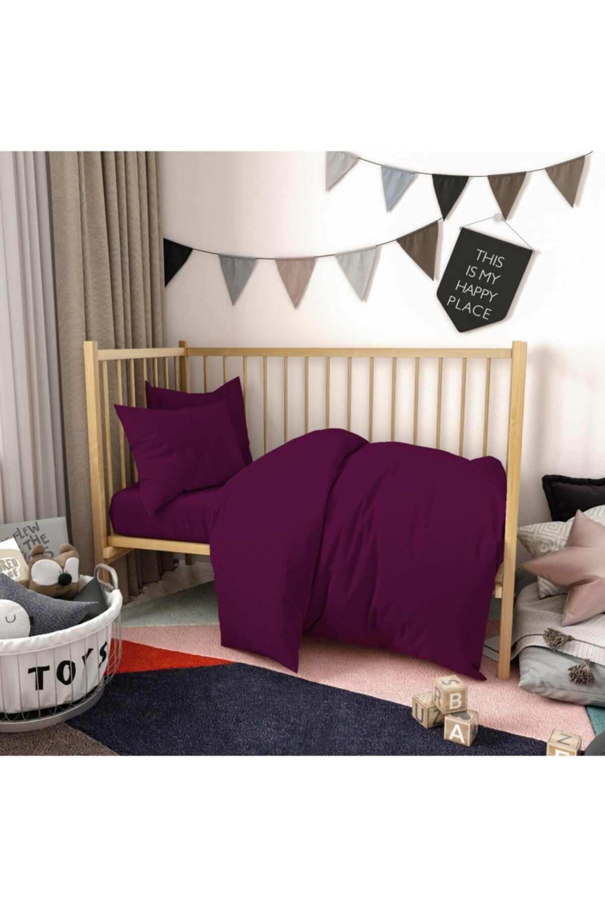 ERZAHOME %100 Pamuk Bebek Nevresim Takımı Lastikli