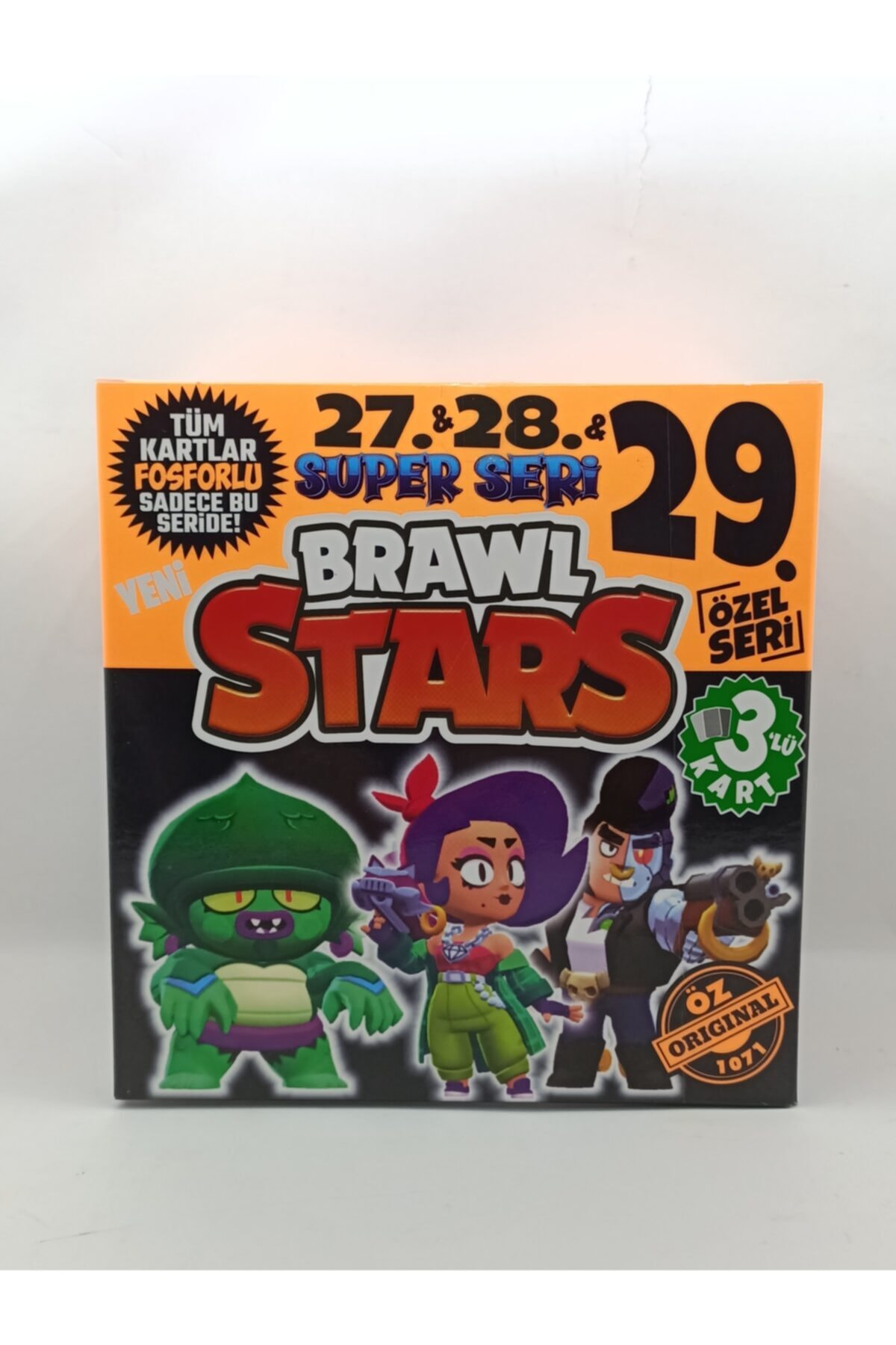 HEK LİFE Brawl Stars Oyun Kartları 27&28&29 Süper Seri 3'lü Kart Fosforlu Set 100x3=300 Adet Kutulu Kart