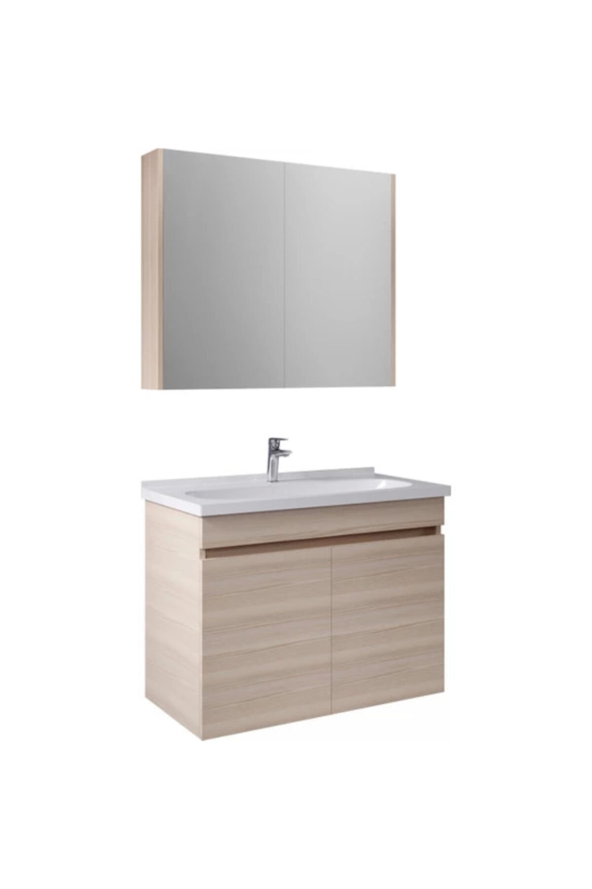 KALE Krea 80 Krem Meşe Dolap Set (ayndlp+lvbdlp)