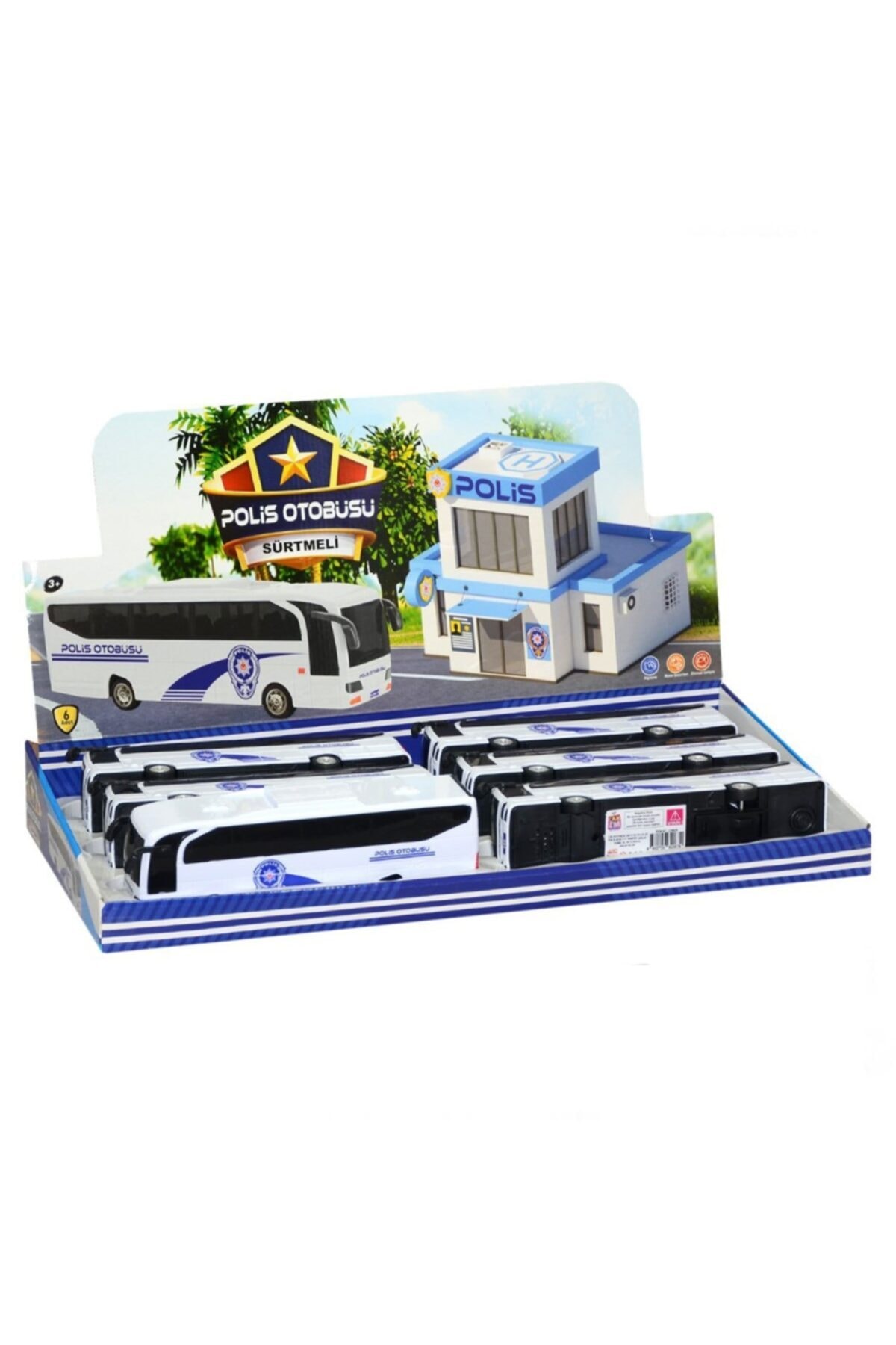 Burnis Toy Hediyelik Display Sürtmeli Polis Otobüsü 99