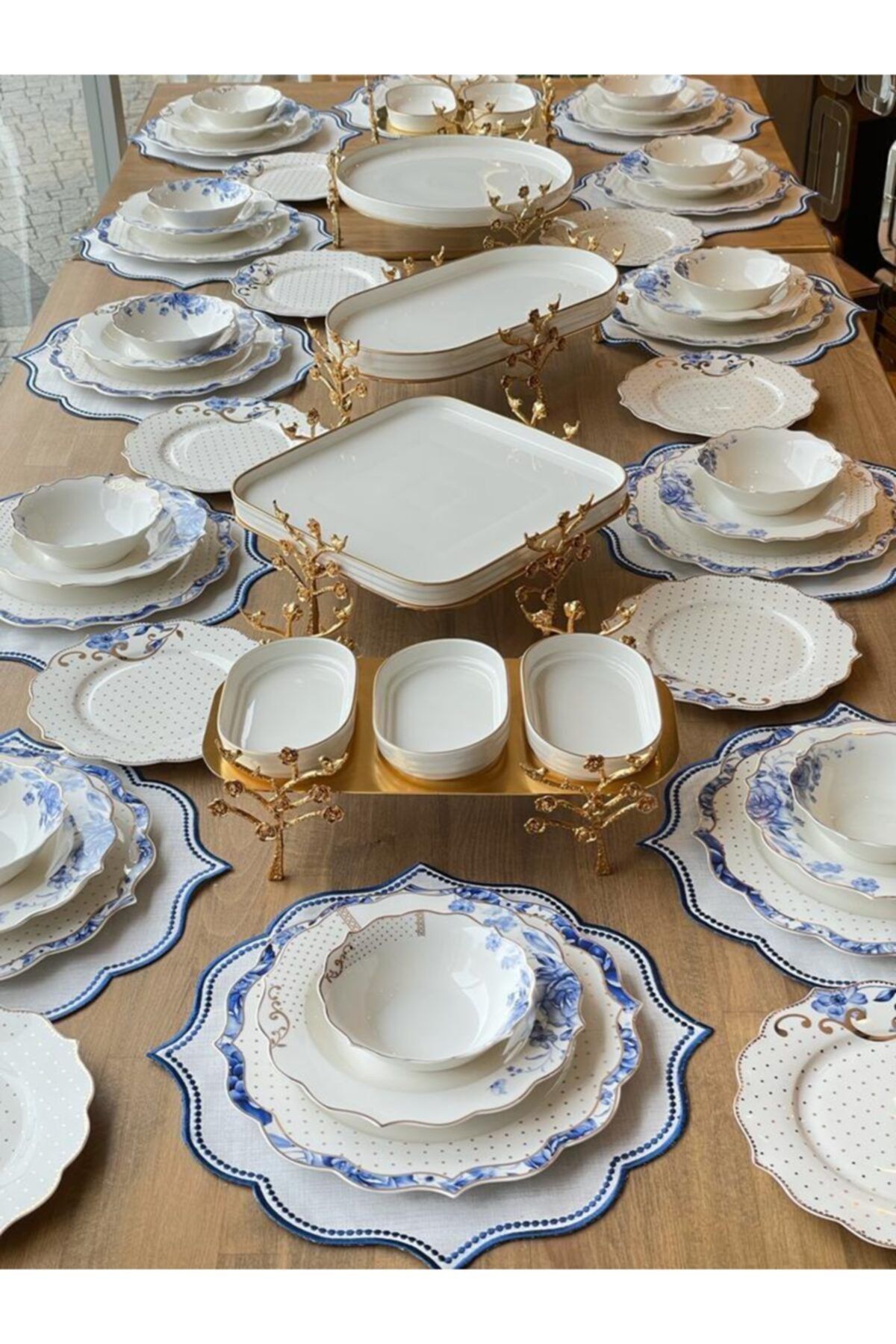 ROSSEV Yemek Takımı Blue Violet 73 Parça 12 Kişilik