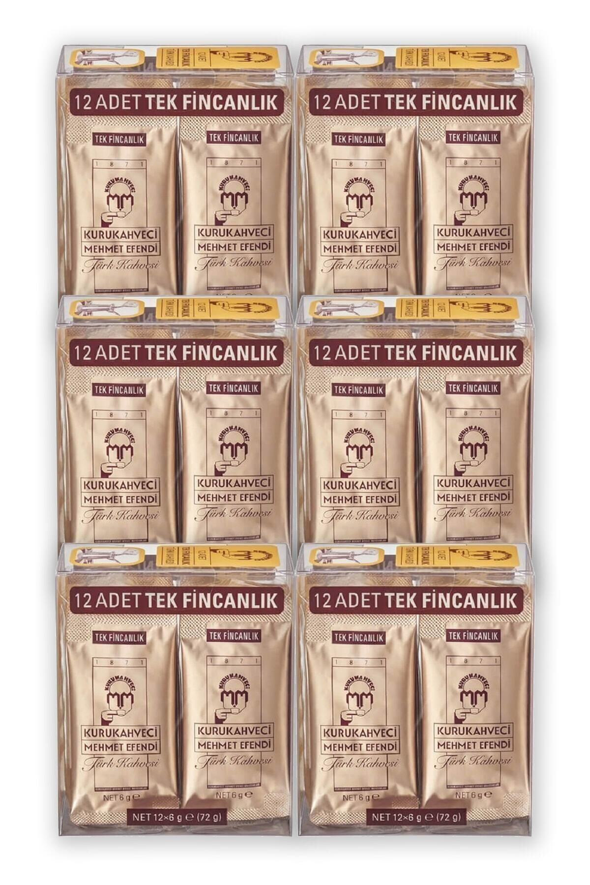 Kuru Kahveci Mehmet Efendi Kurukahveci Mehmet Efendi Türk Kahvesi 12*6 G Tek Içimlik Folyo Ambalaj X 6 Adet 8690627000310