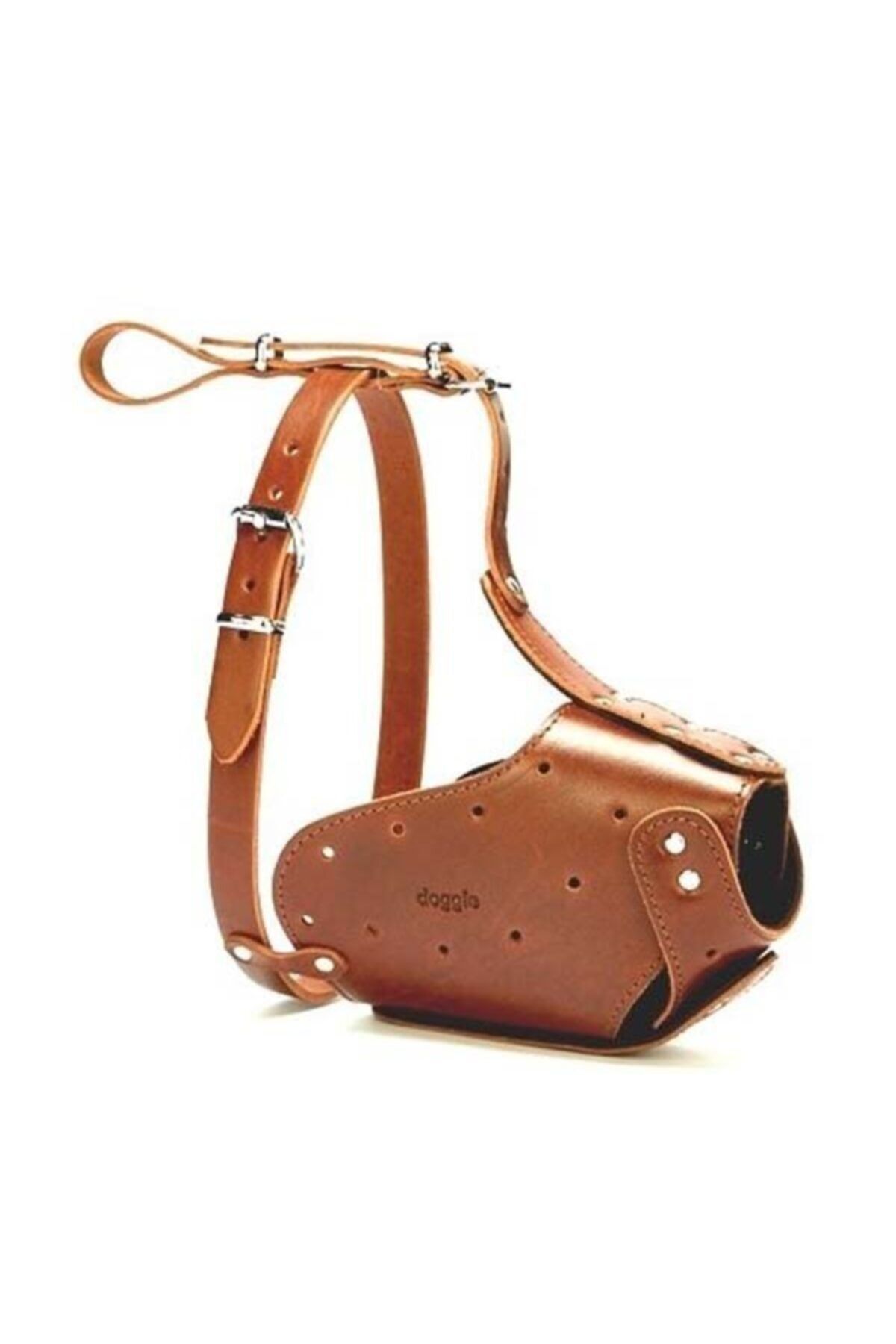 Doggie Uzun Burun Koruma Deri Köpek Ağızlık Xlarge Kahverengi 2x60-65 Cm