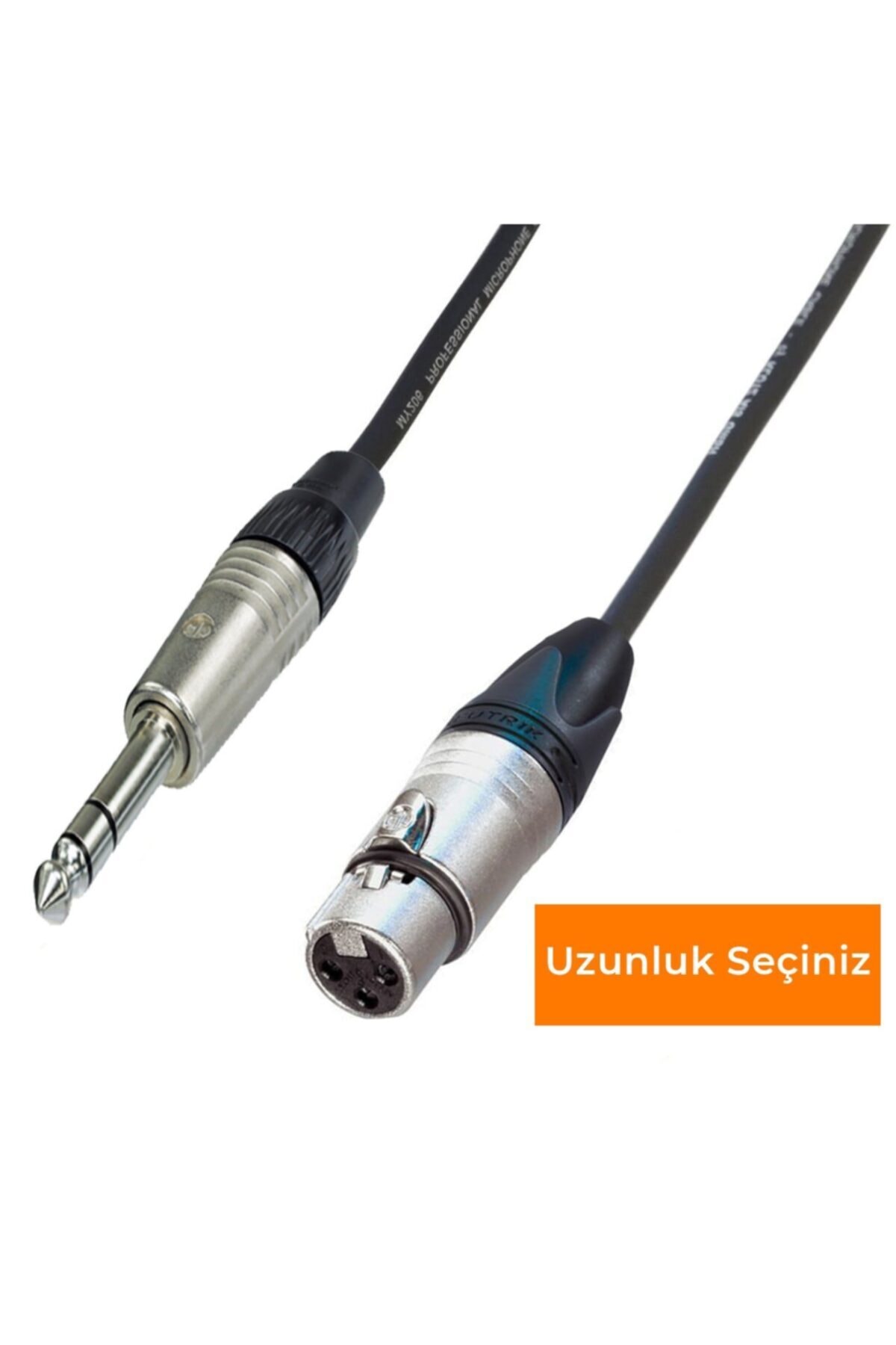 Klotz & Neutrik Xlr Dişi - 1/4'' Trs Stereo Jack Profesyonel Balanslı Kablo Siyah - 7 Metre