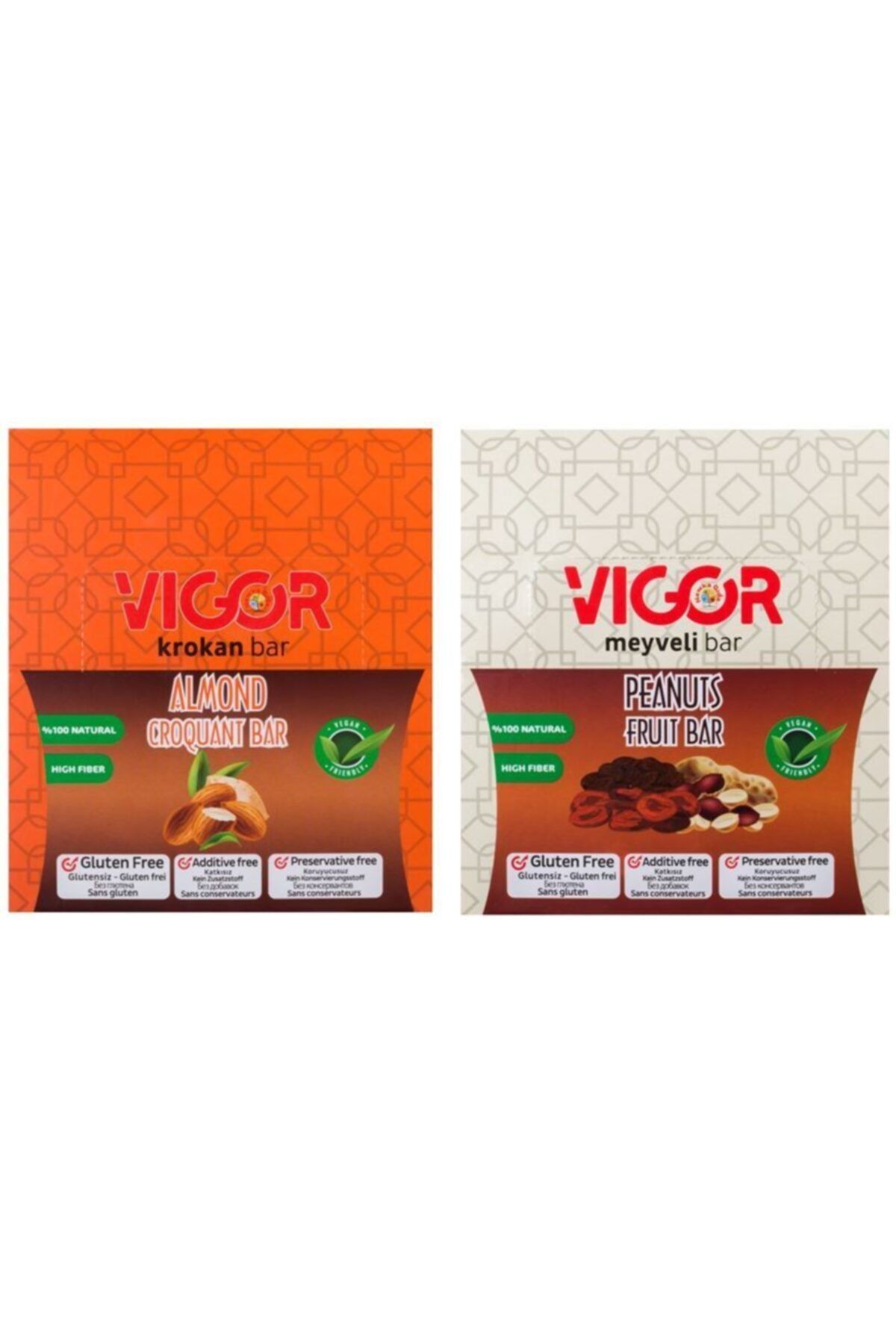 Vigor Lezzet Ikilisi Badem Krokan Ve Yer Fıstıklı Meyveli Bar