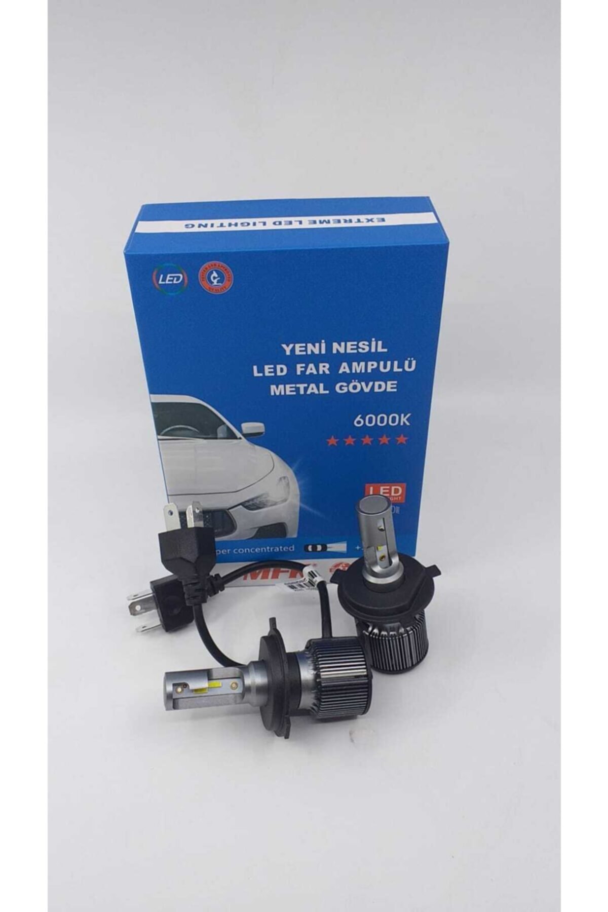 DORCAR H4 Çift Devre Led Zenon Far Ampülü Csp Mini Led Xenon Takım (1 Çifttir)