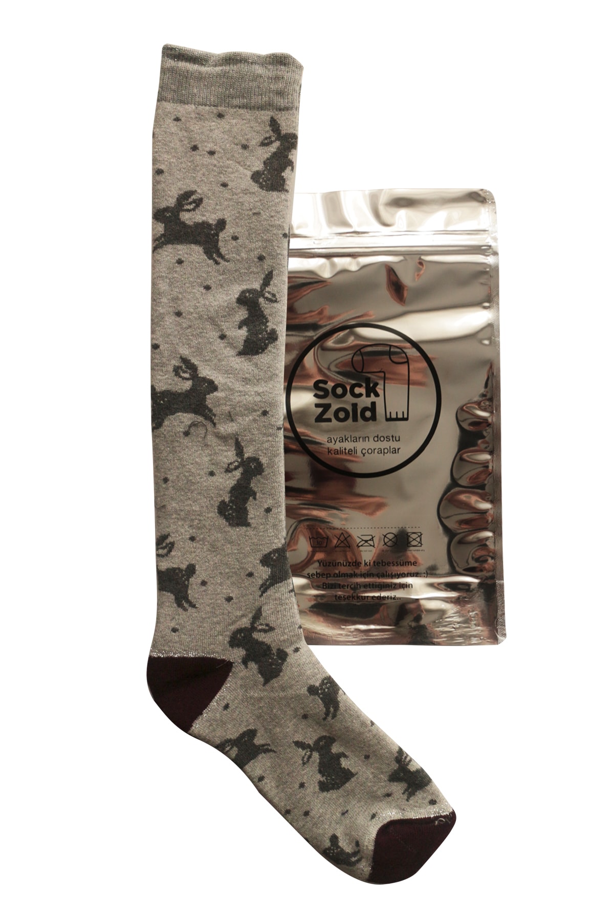 SockZoid Kadın Diz Altı Havlu Uzun Çorap Tekli