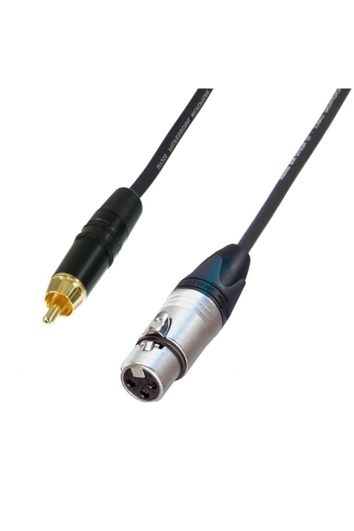 Klotz & Neutrik Xlr Dişi - Rca Profesyonel Balanslı Kablo Siyah - 8 Metre