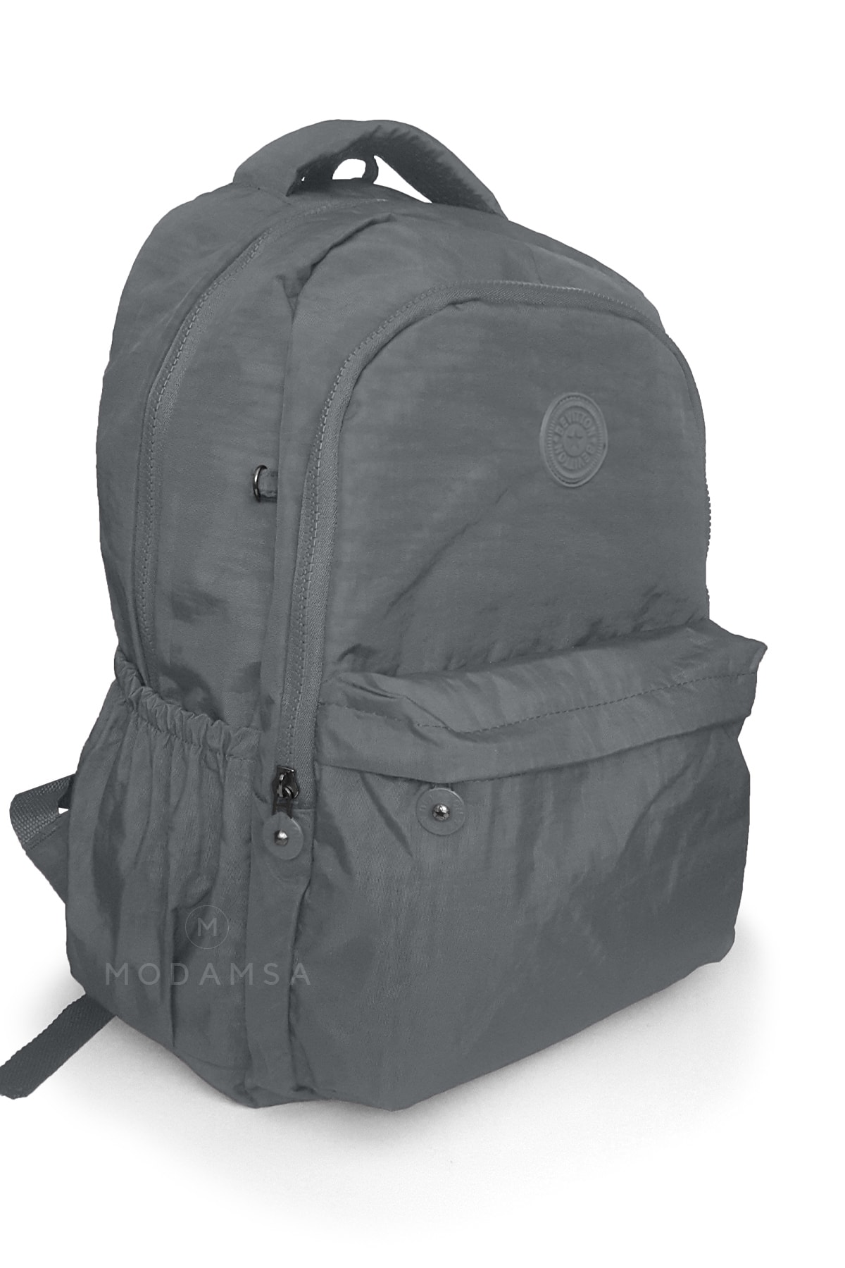 Modamsa Krinkıl Su Geçirmez Kumaş Unisex Kadın Gri Sırt & Okul Çantası 2200