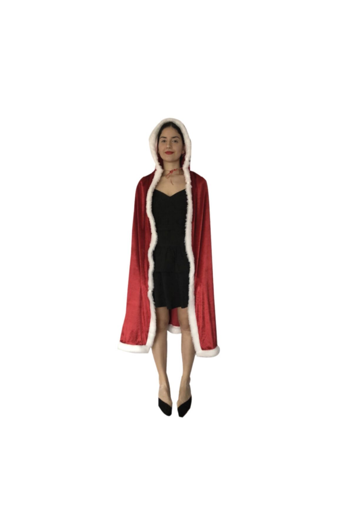 Vibe Costume Noel Pelerin Yılbaşı Christmas Cloak Kırmızı Pelerin