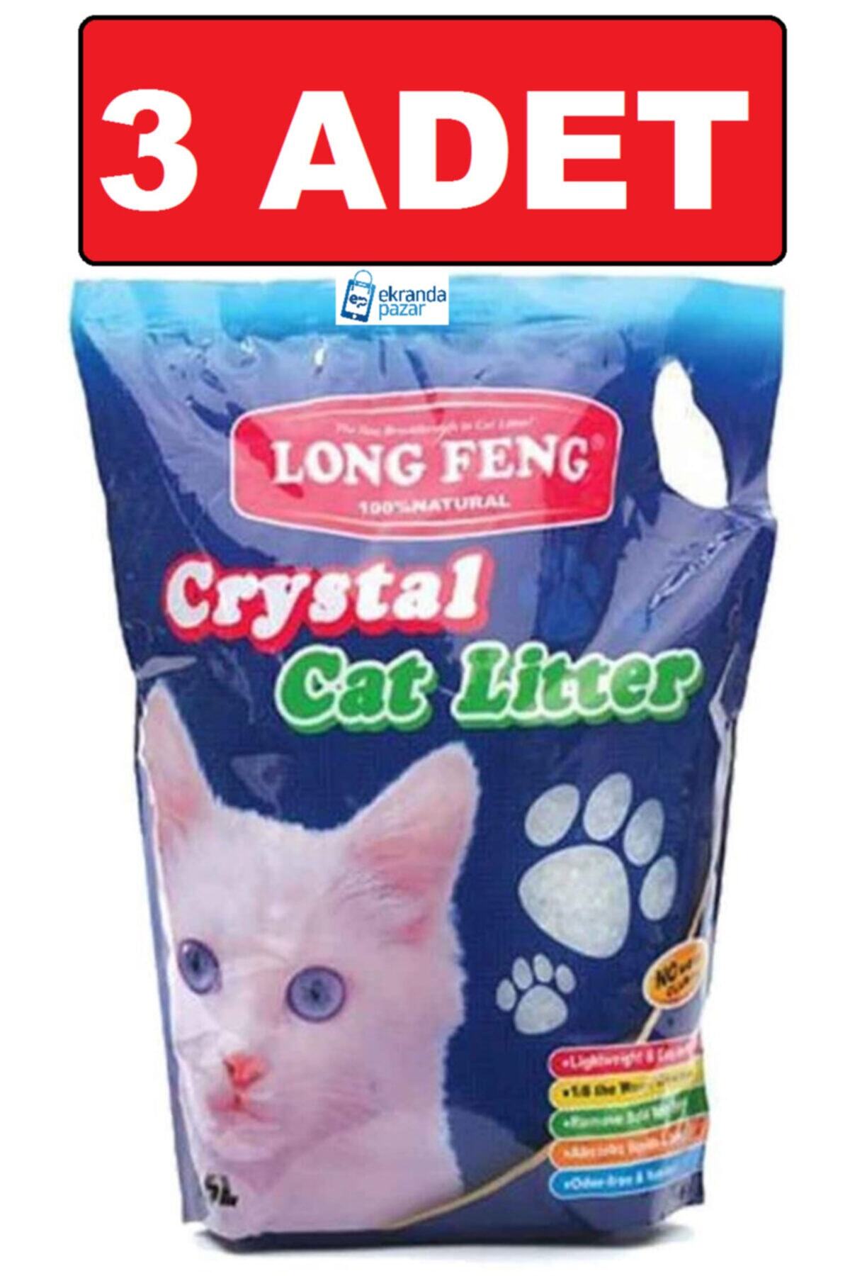 Long Feng Kristal Kedi Kumu 3.6 Lt X 3 Adet Crystal Silika Kedi Kumu
